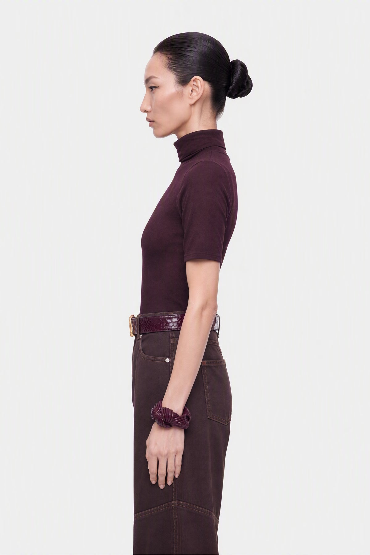Barrel Leg Panelled Jeans