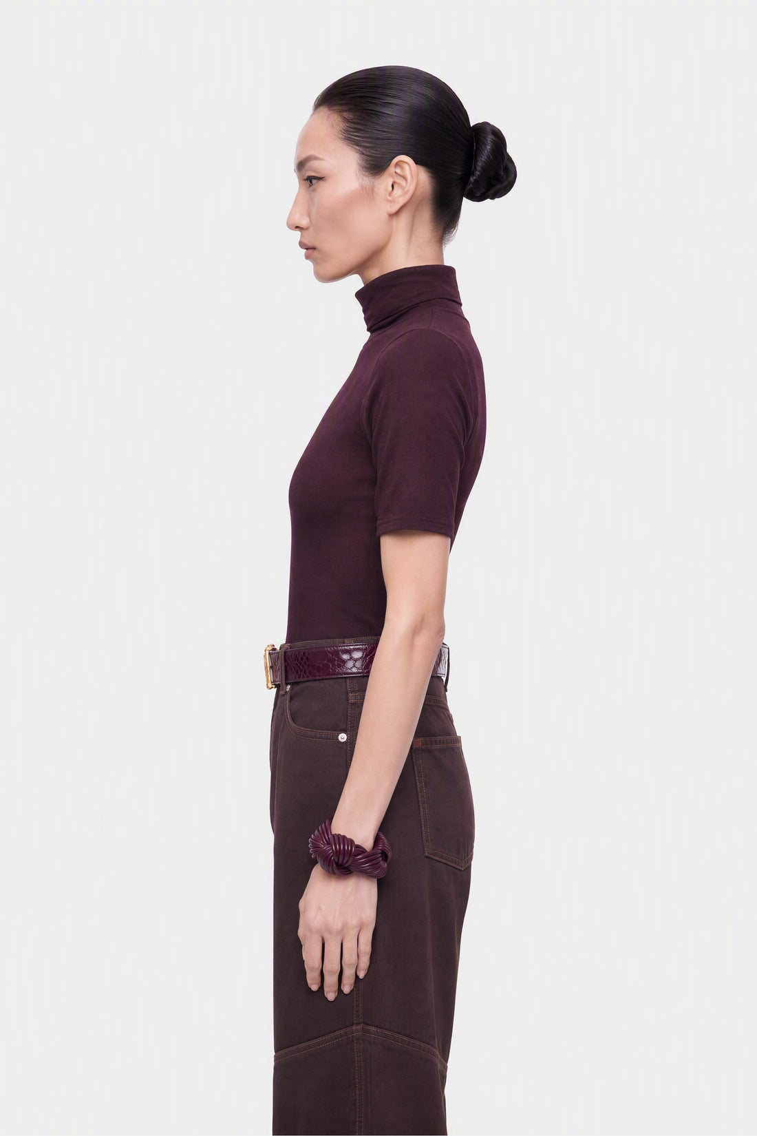 Barrel Leg Panelled Jeans