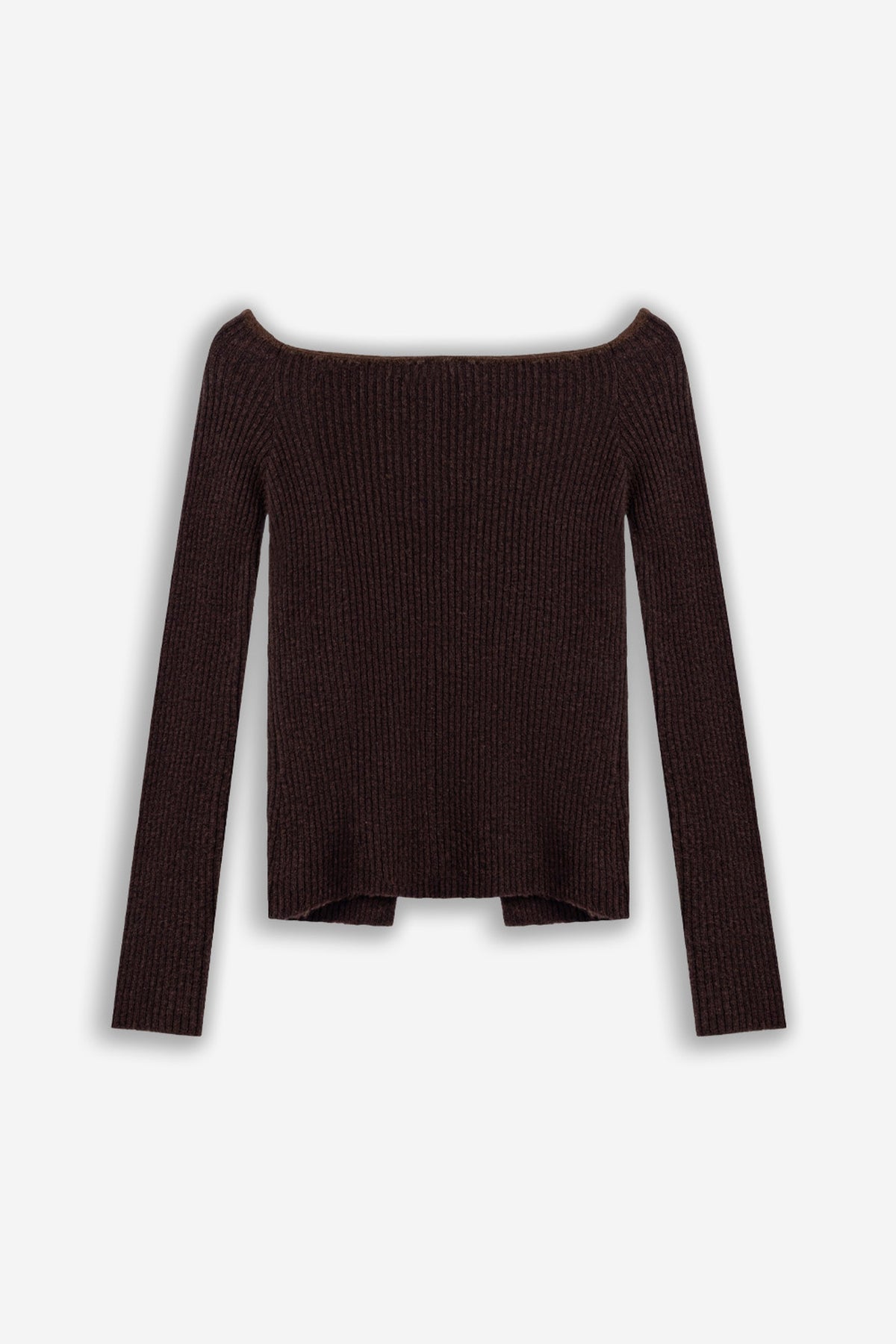 Off-Shoulder Ribbed Knit Cardigan