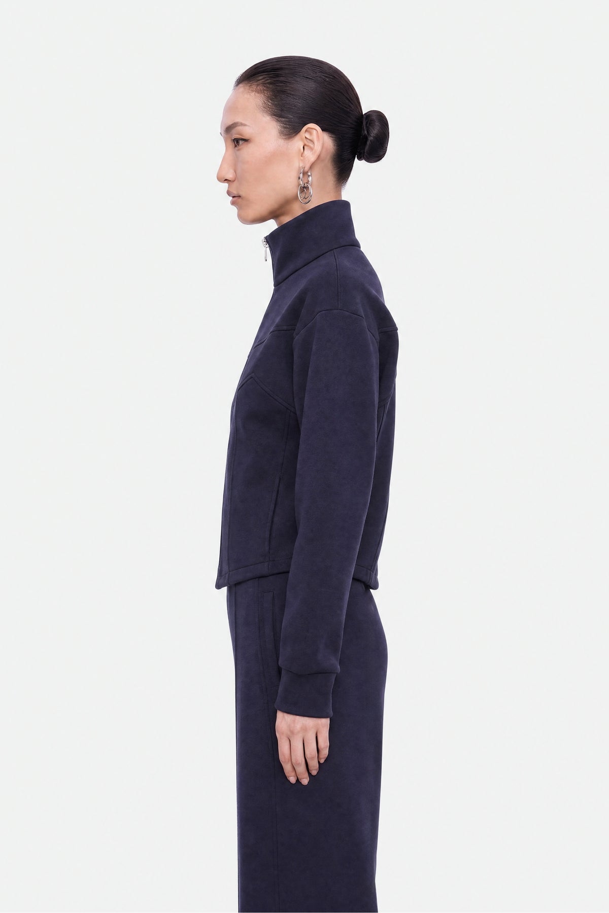 Panelled Zip-Up Sweatshirt Jacket