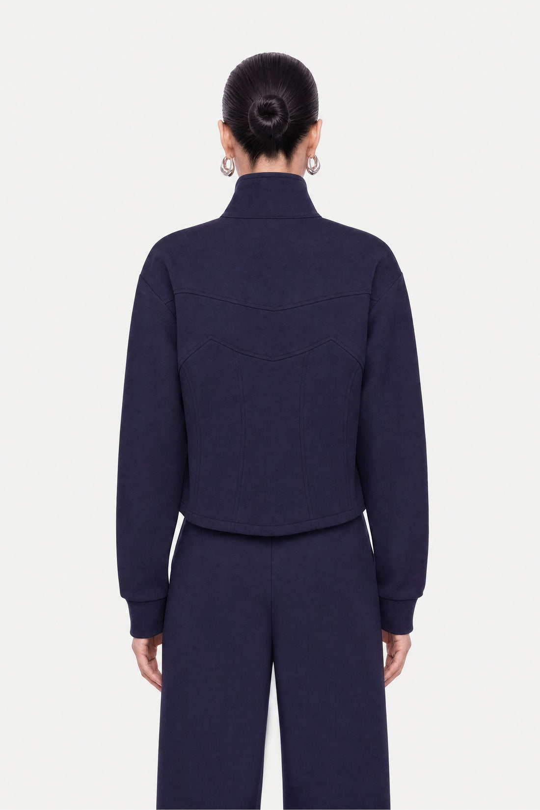 Panelled Zip-Up Sweatshirt Jacket