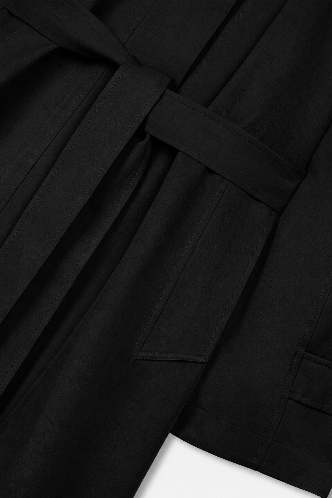 Belted Funnel Neck Trench Coat