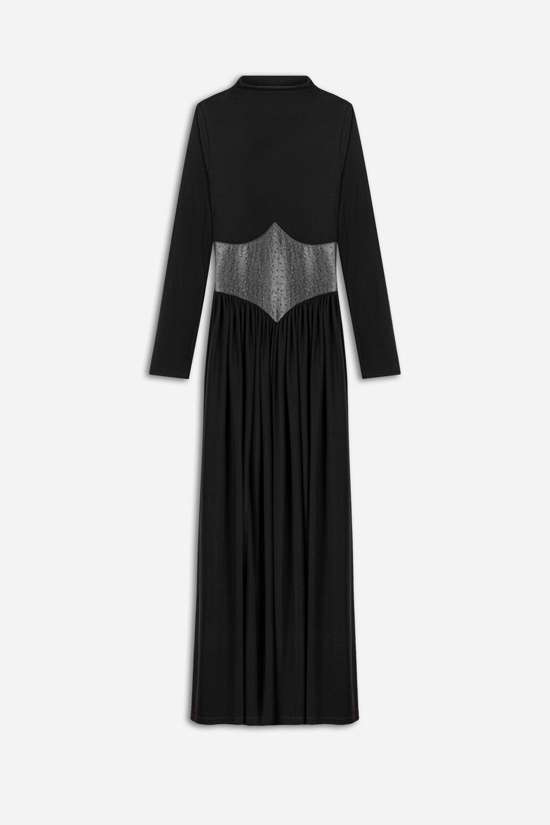 Leather Corset Detail Maxi Dress