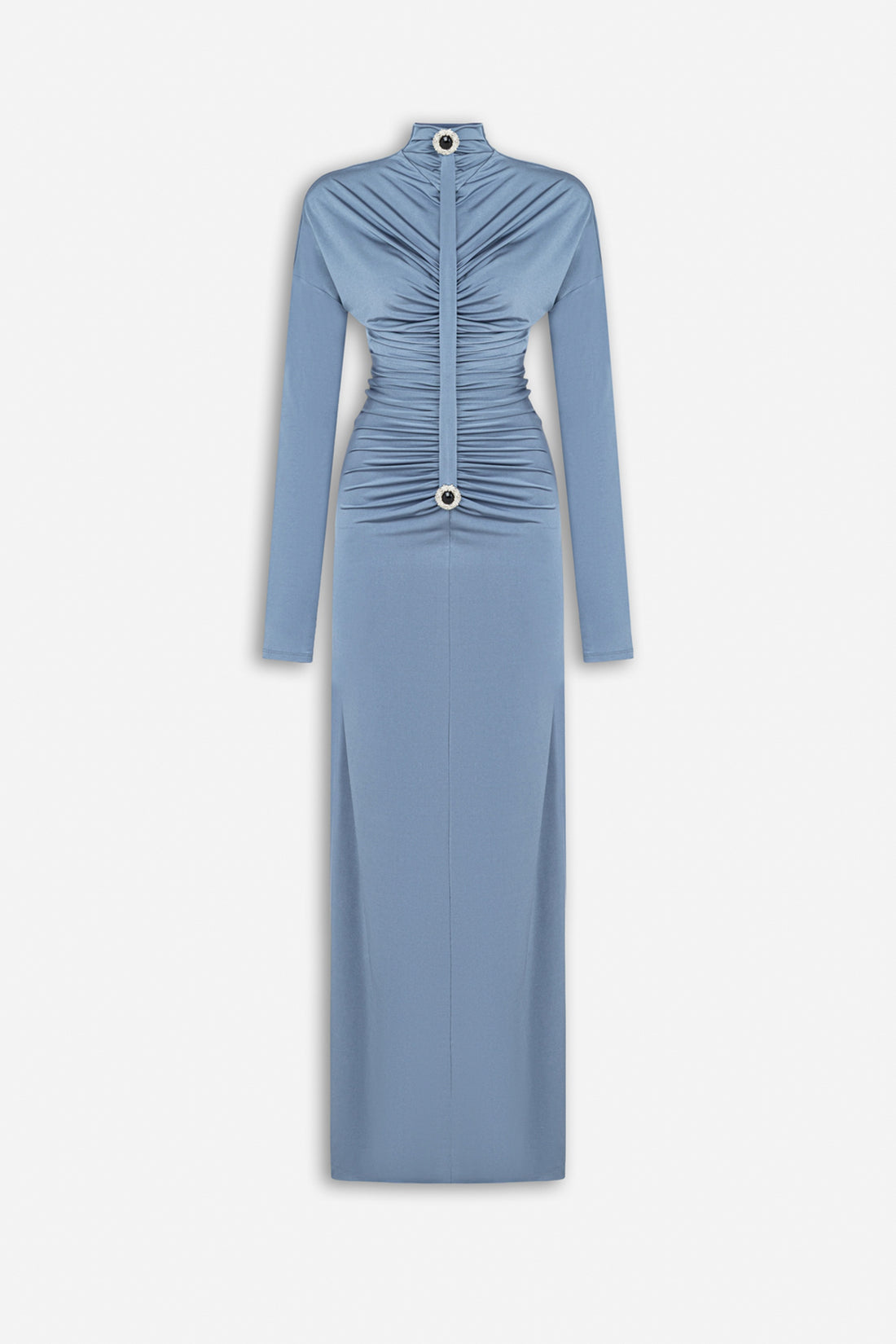 Stone Detail Draped Maxi Dress