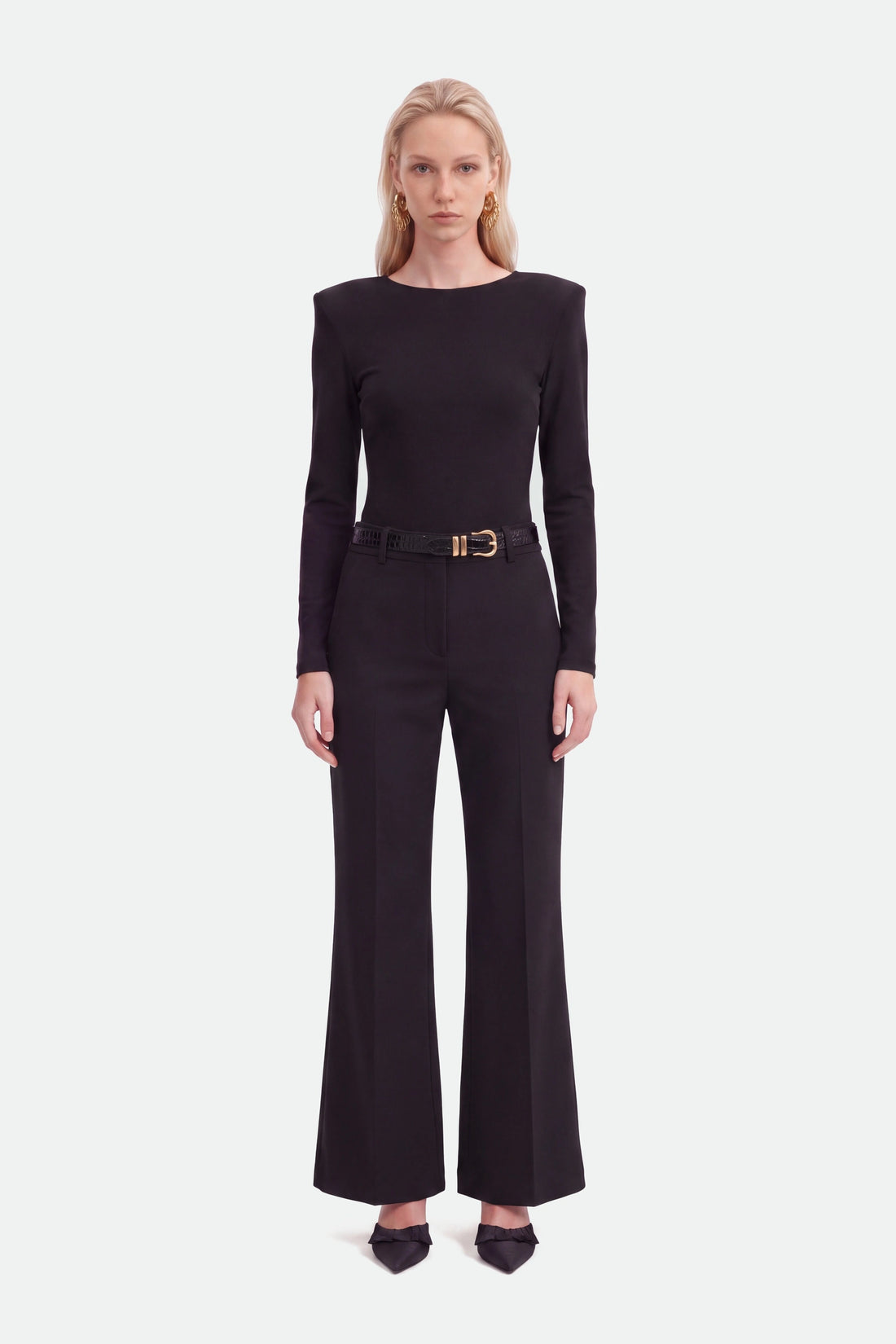 Belted Straight-Leg Trousers