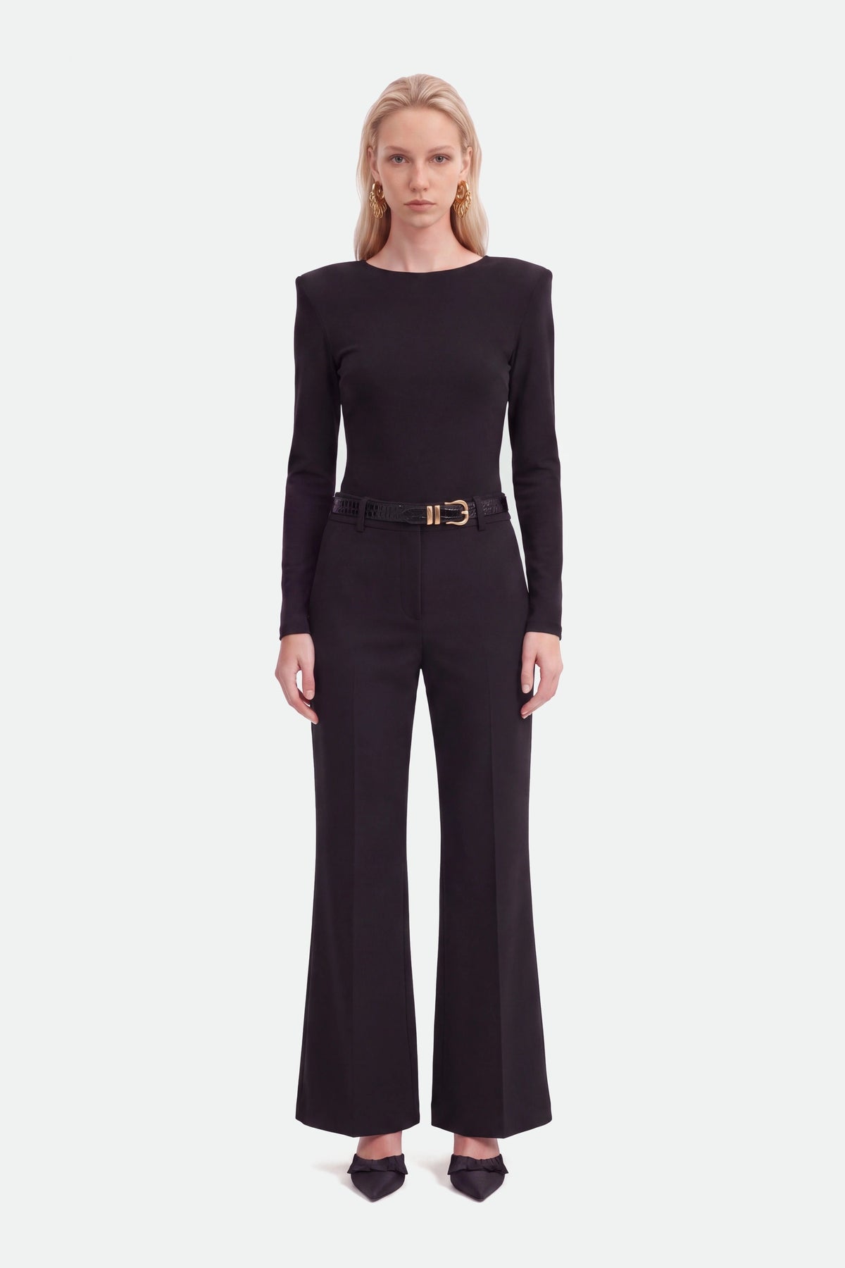 Belted Straight-Leg Trousers