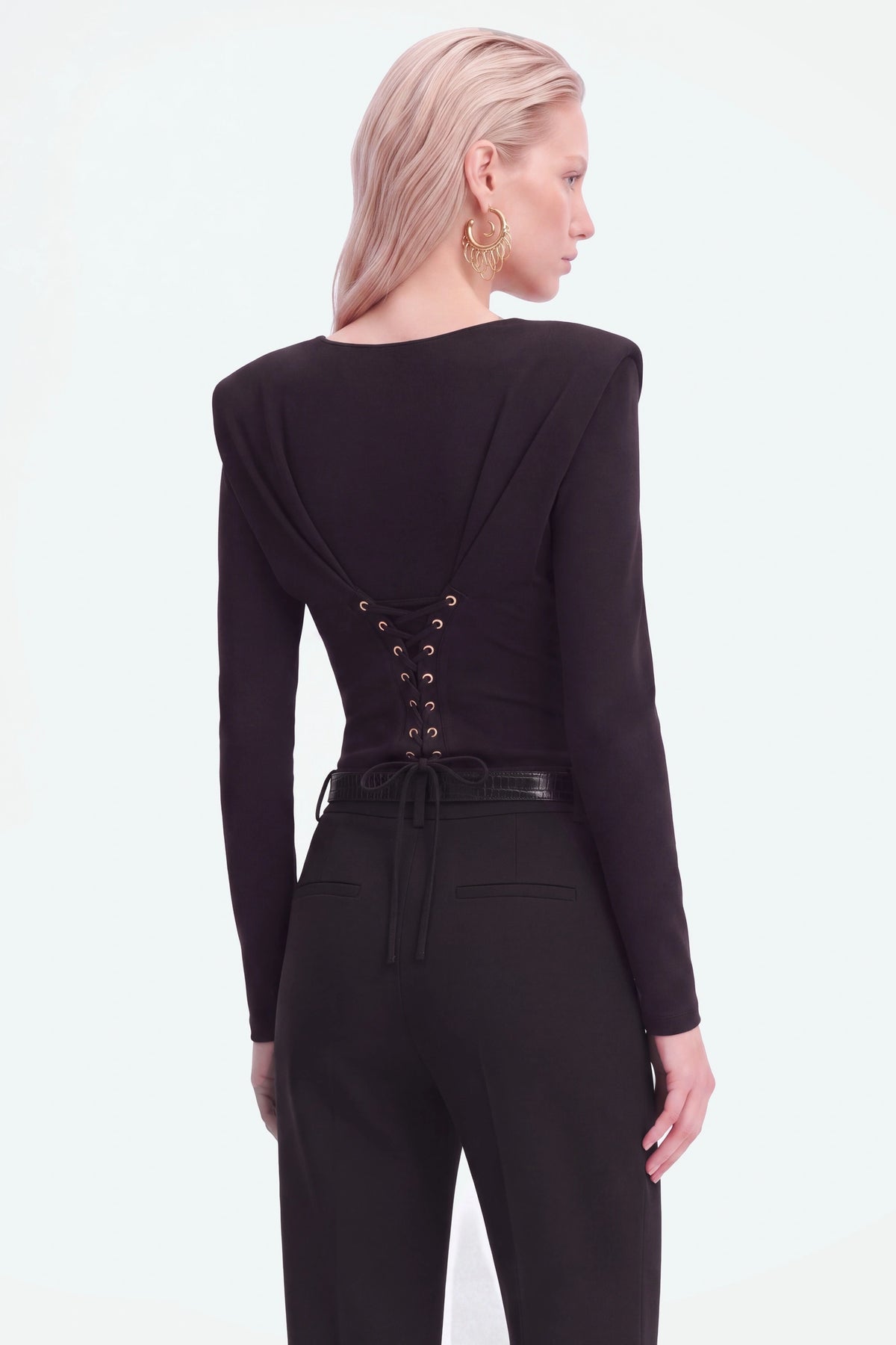Belted Straight-Leg Trousers