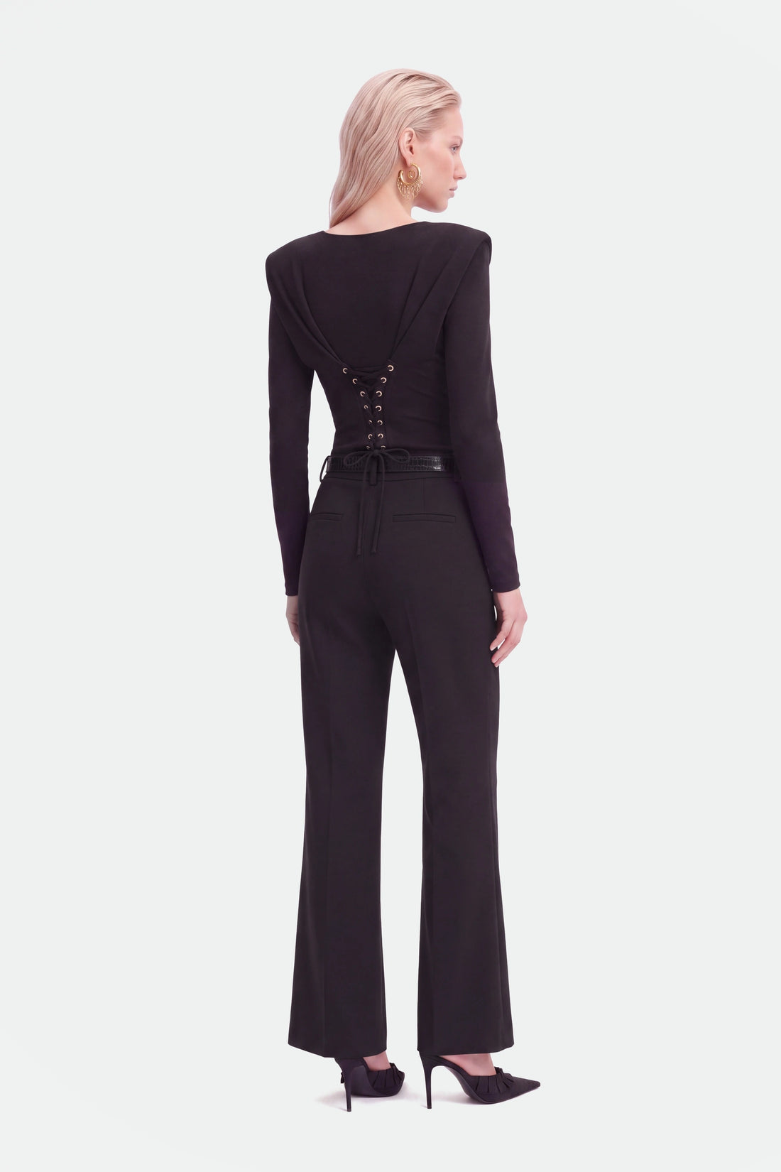 Belted Straight-Leg Trousers