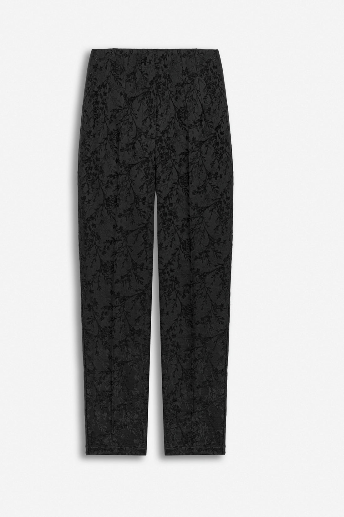 Jacquard High Waist Carrot Trousers