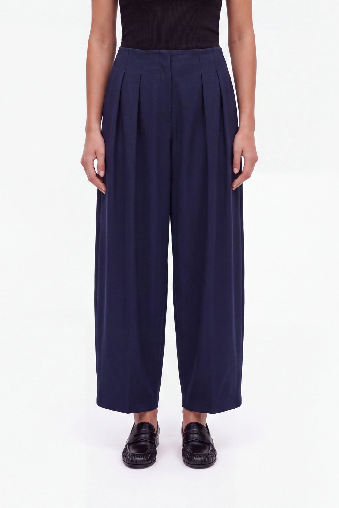 Double Pleat Belted Trousers