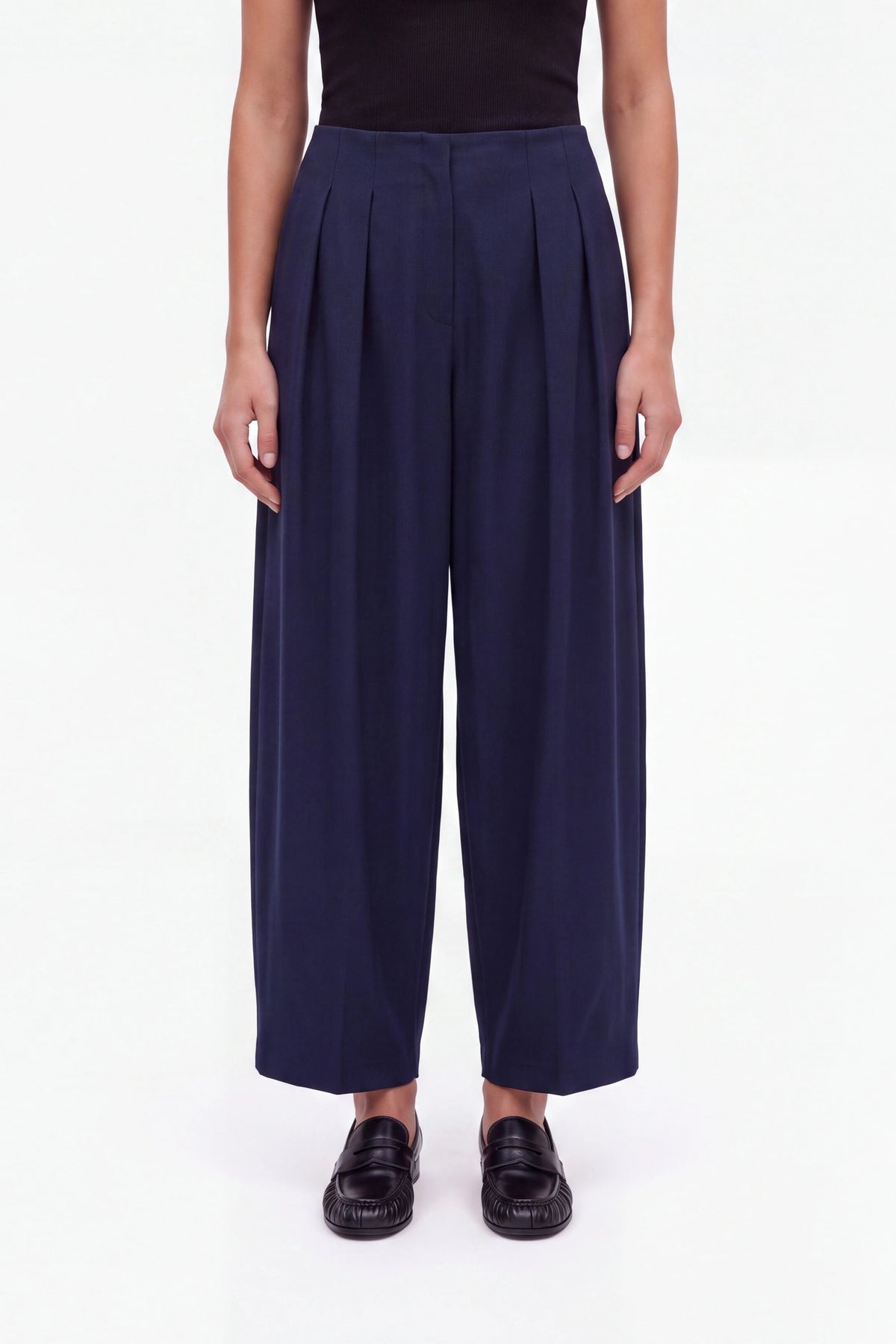 Double Pleat Belted Trousers