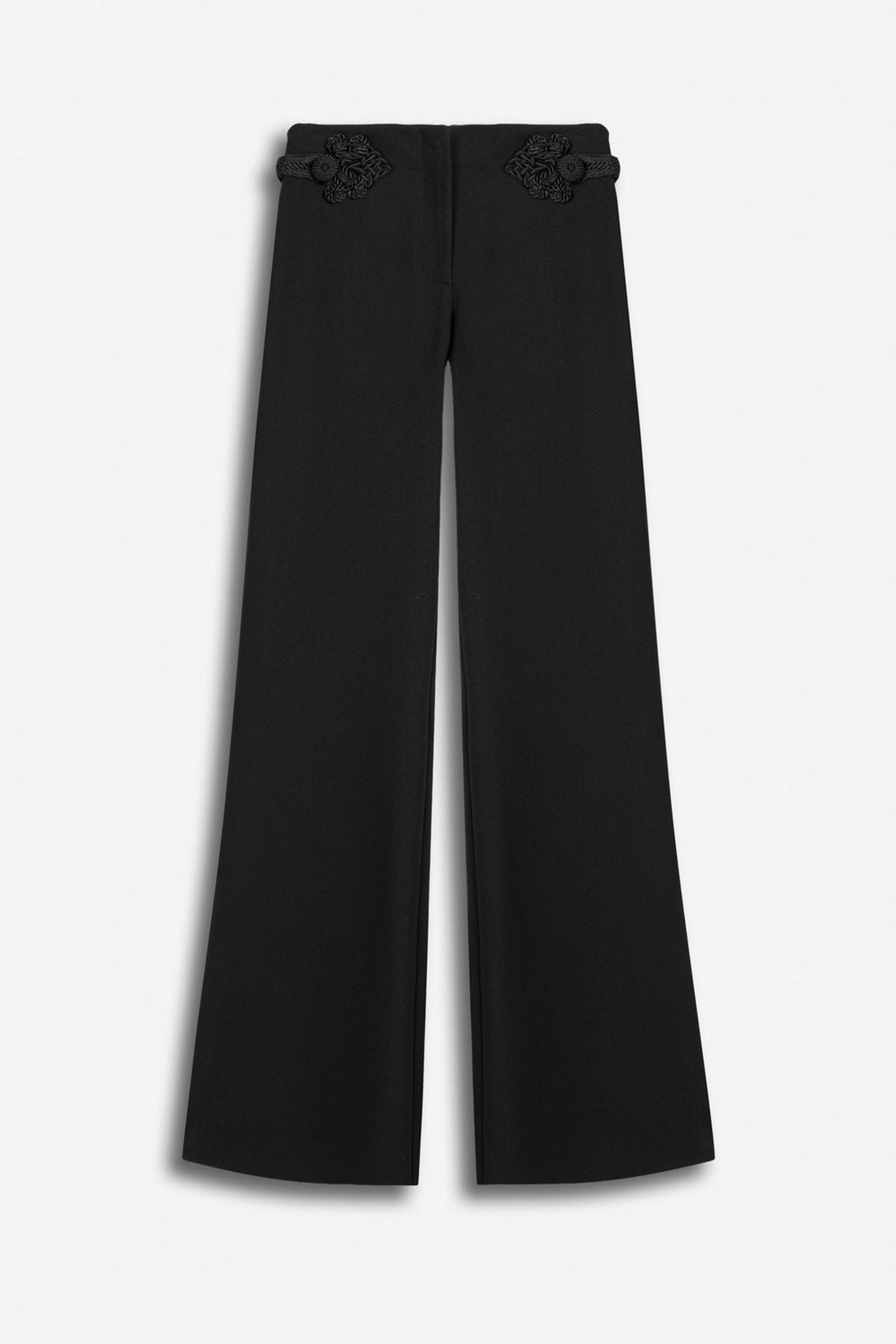 Button Accessory Flare Trousers