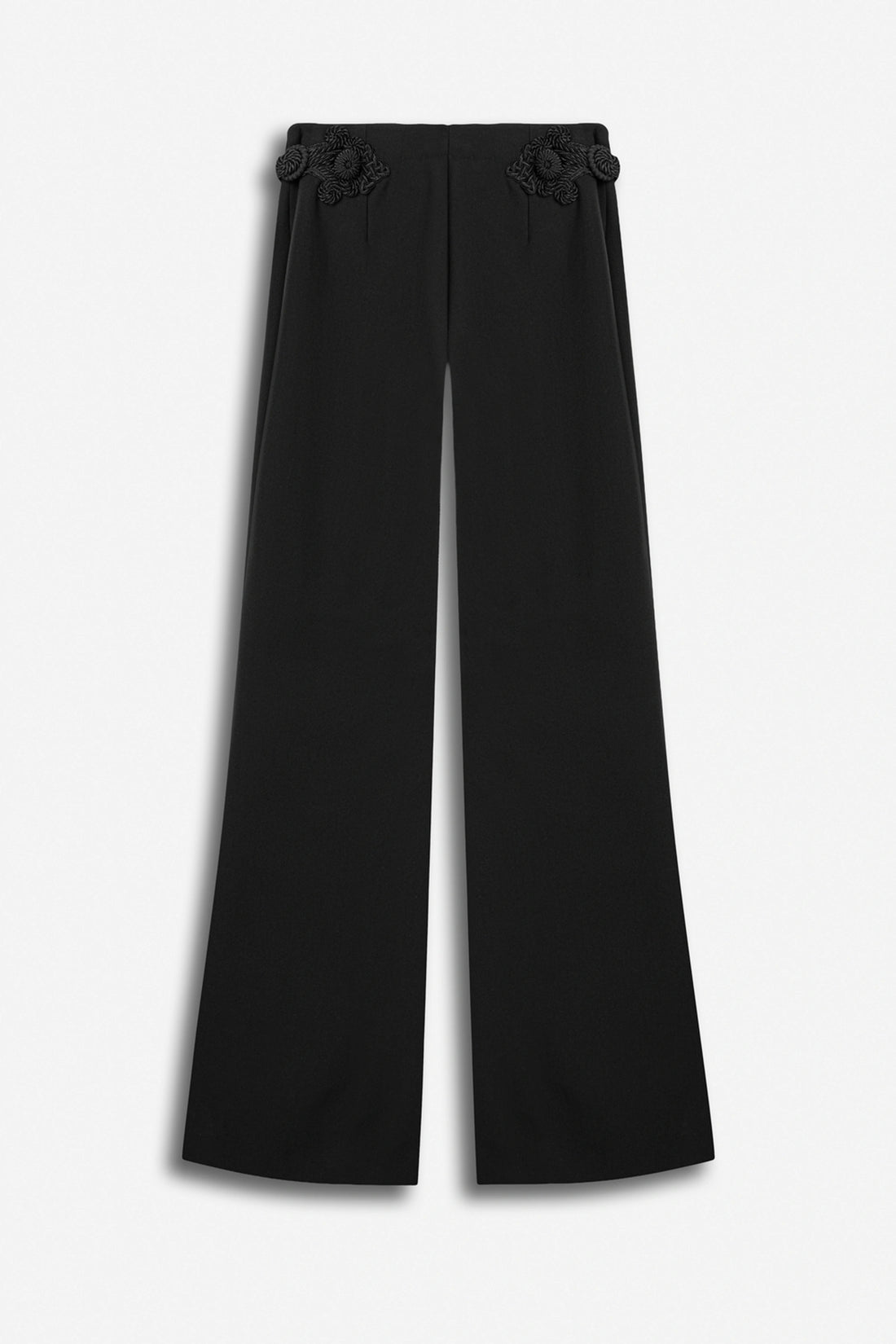 Button Accessory Flare Trousers