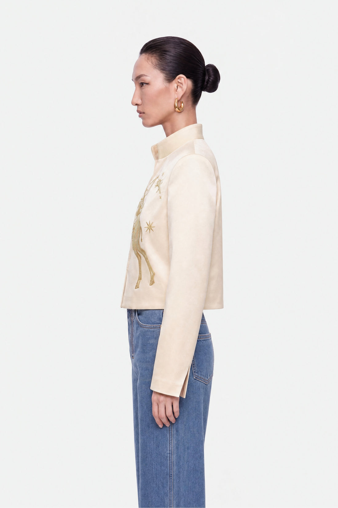 Embroidered Cropped Jacket