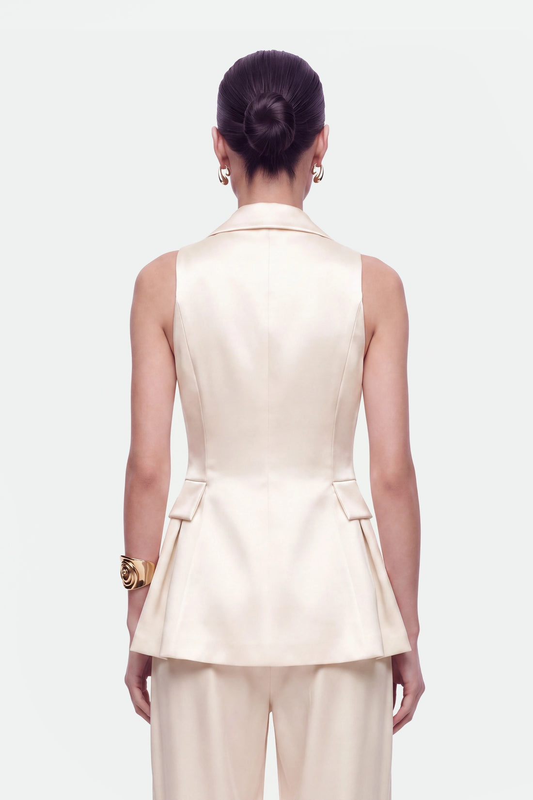 Single Button Peak Lapel Vest