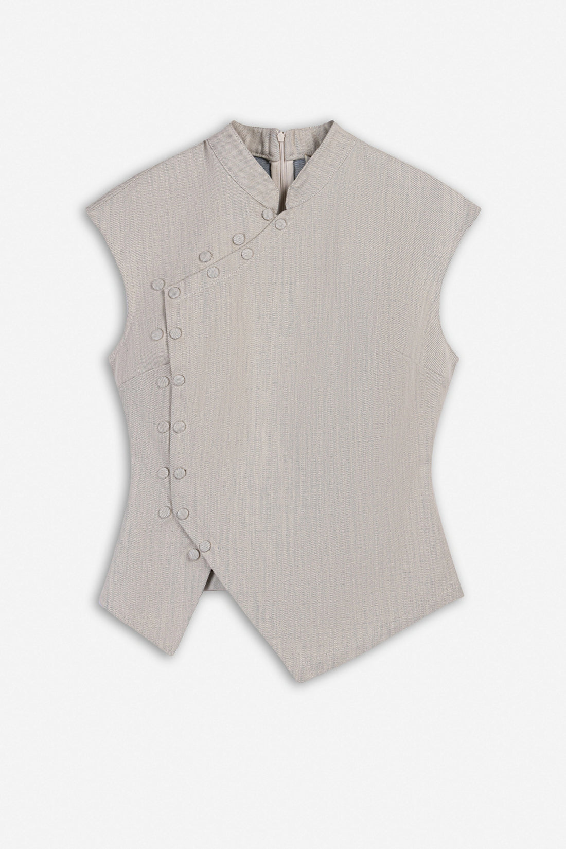 Asymmetric Button Vest