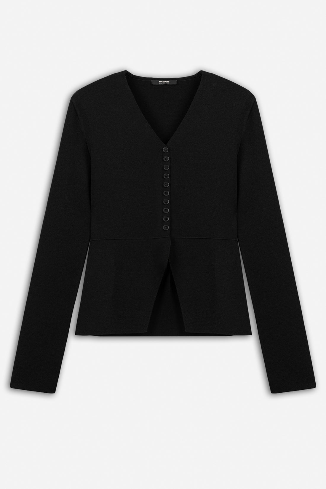 Button Detail V-Neck Knit Top