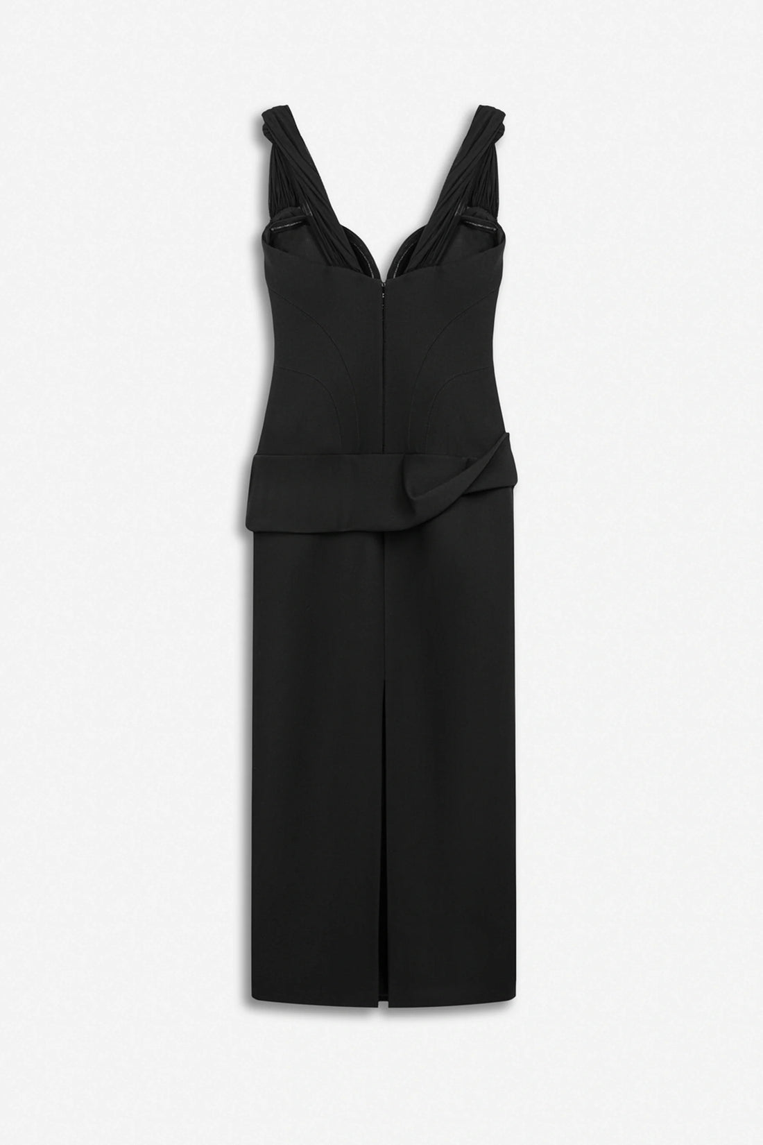 Boned Sweetheart Peplum Midi Dress