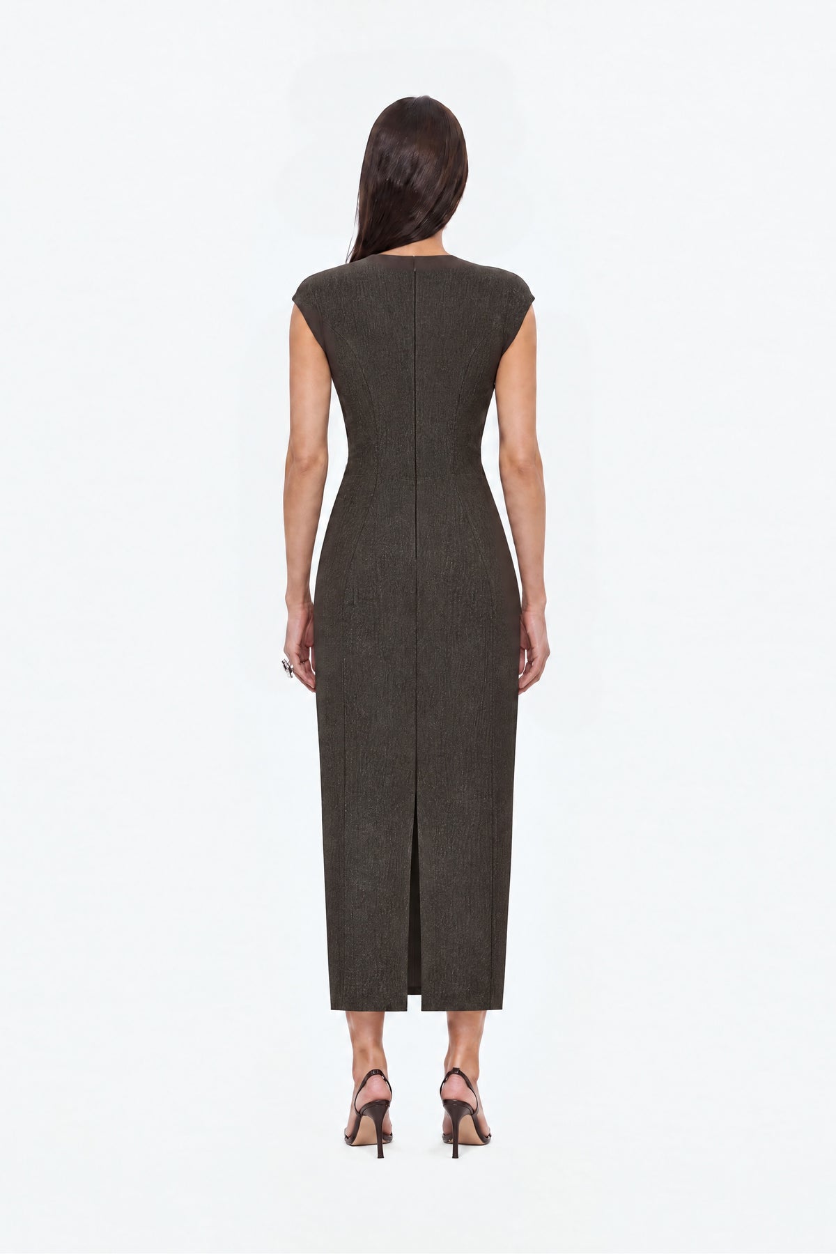 Croc Effect Corset Midi Dress