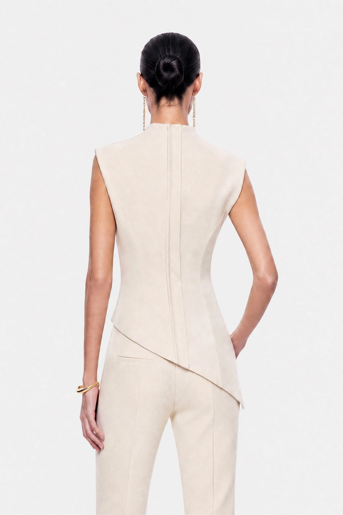 High Waist Slit Hem Trousers