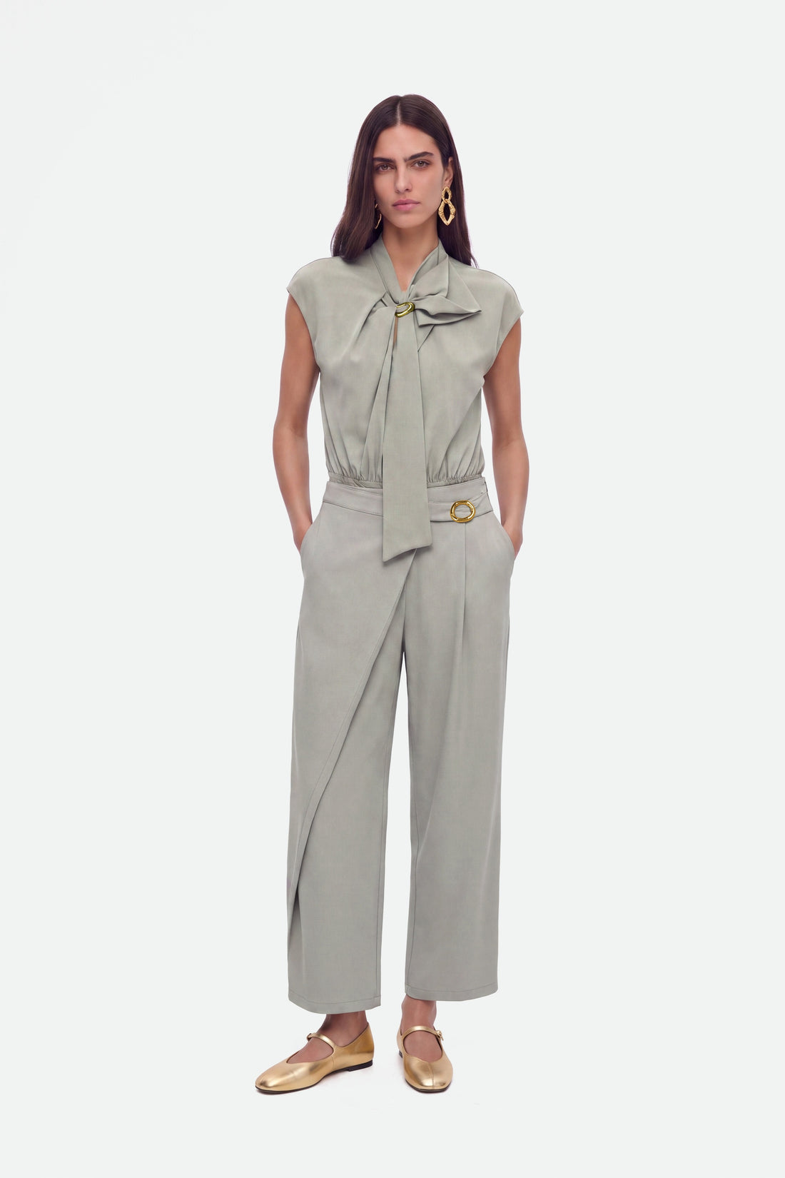 Accessory Detail Straight Leg Trousers