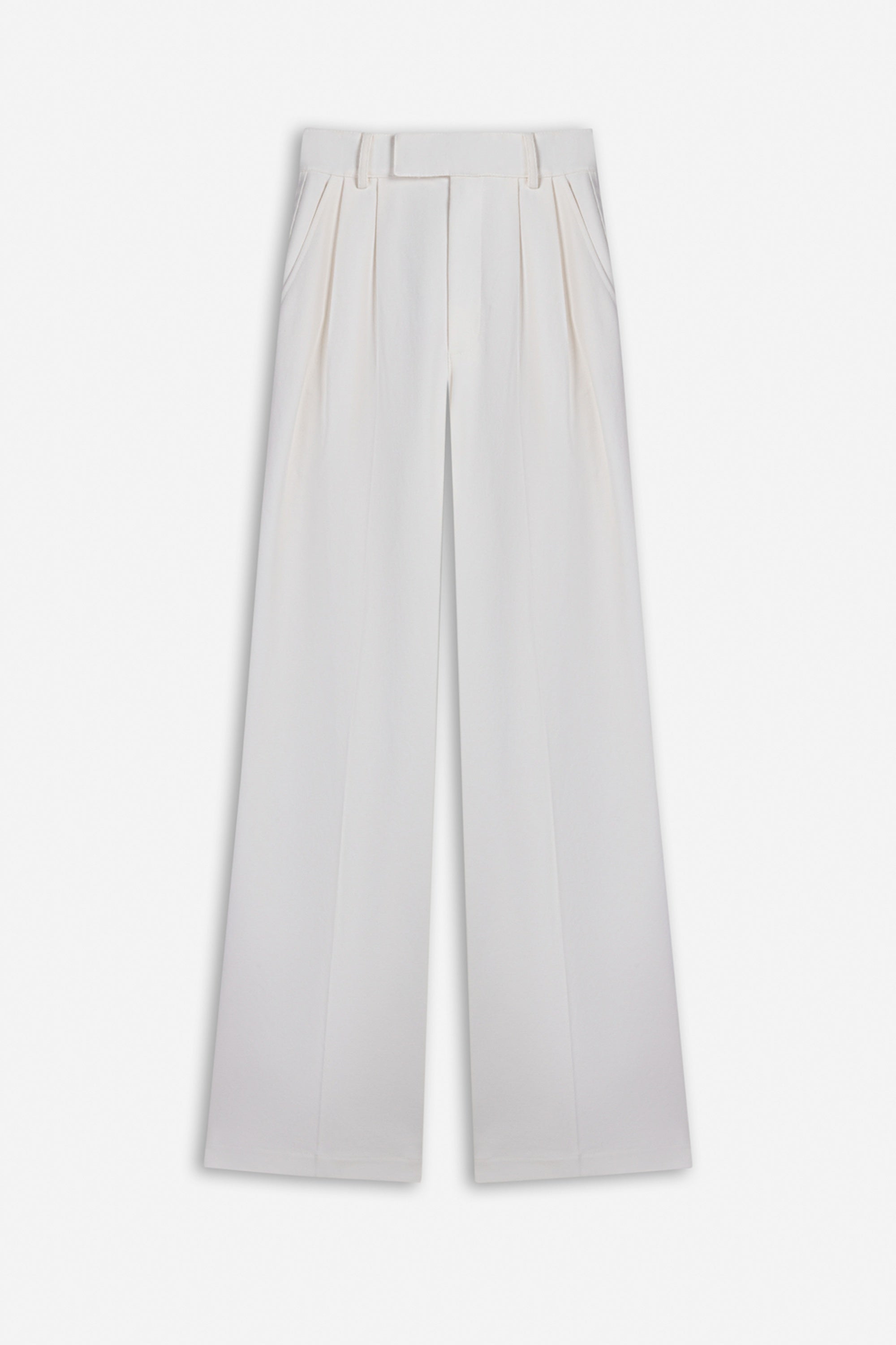 Double Pleat Wide Leg Trousers