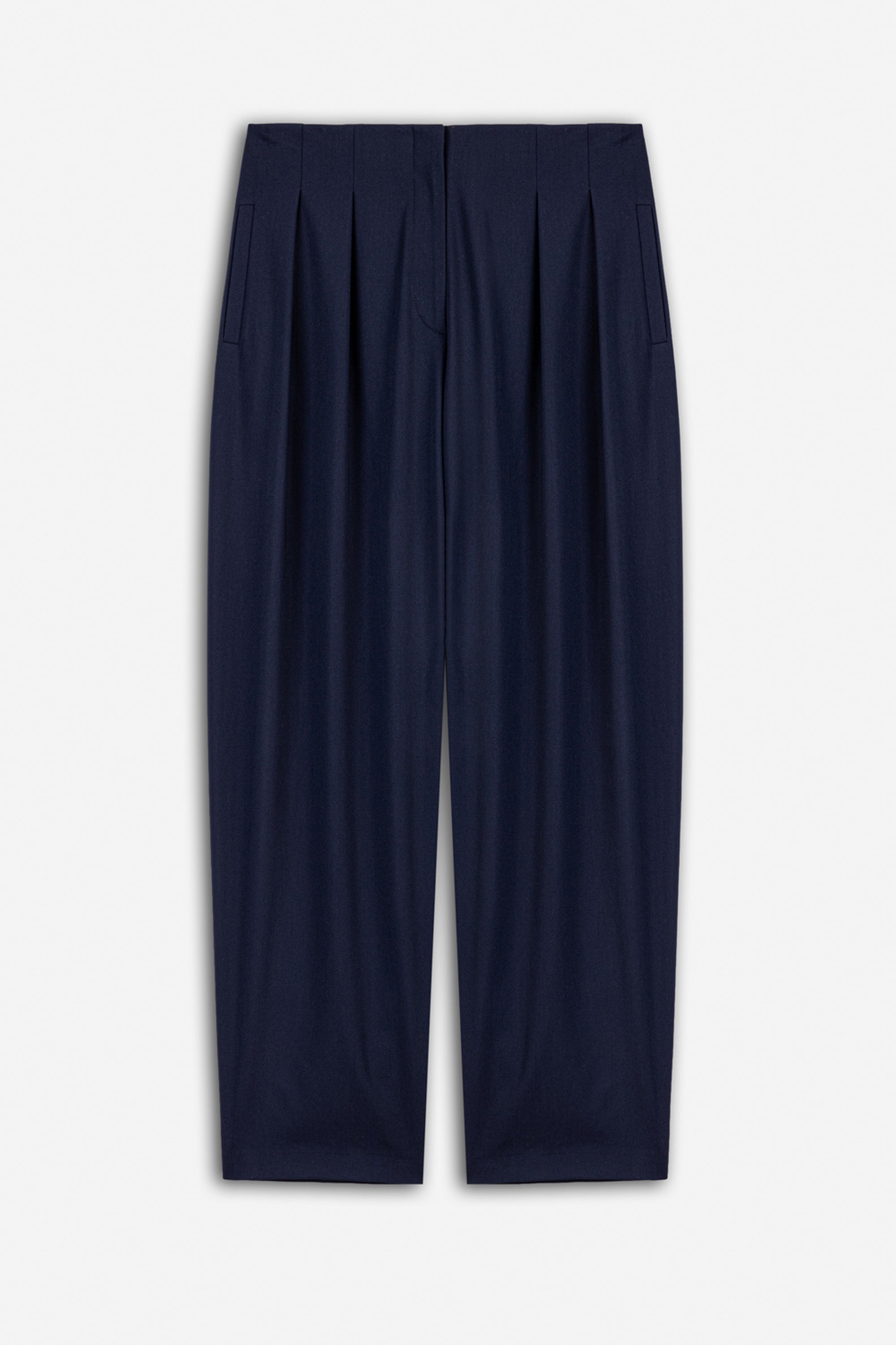 Double Pleat Belted Trousers