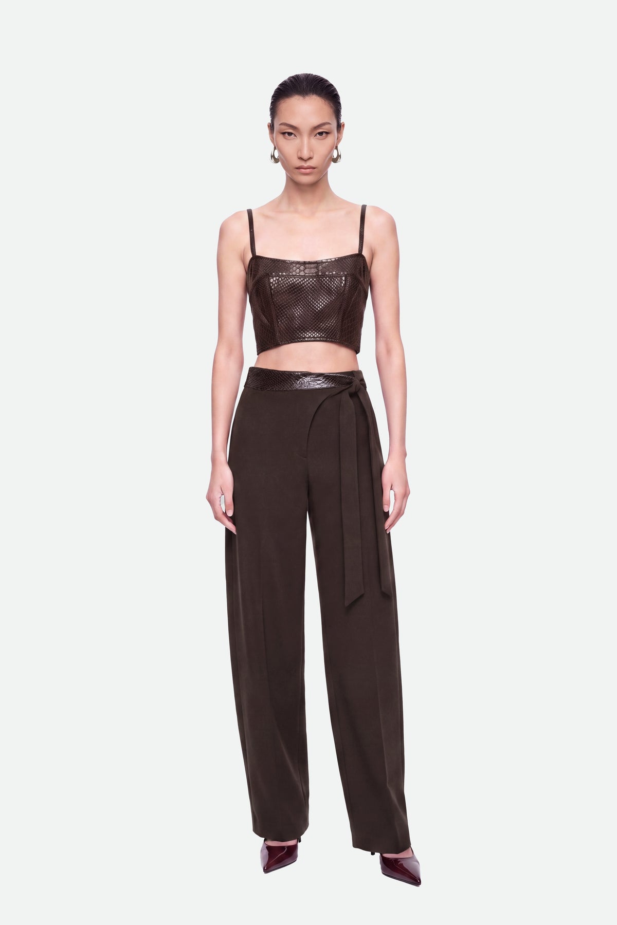 Snake Effect Leather Bralet