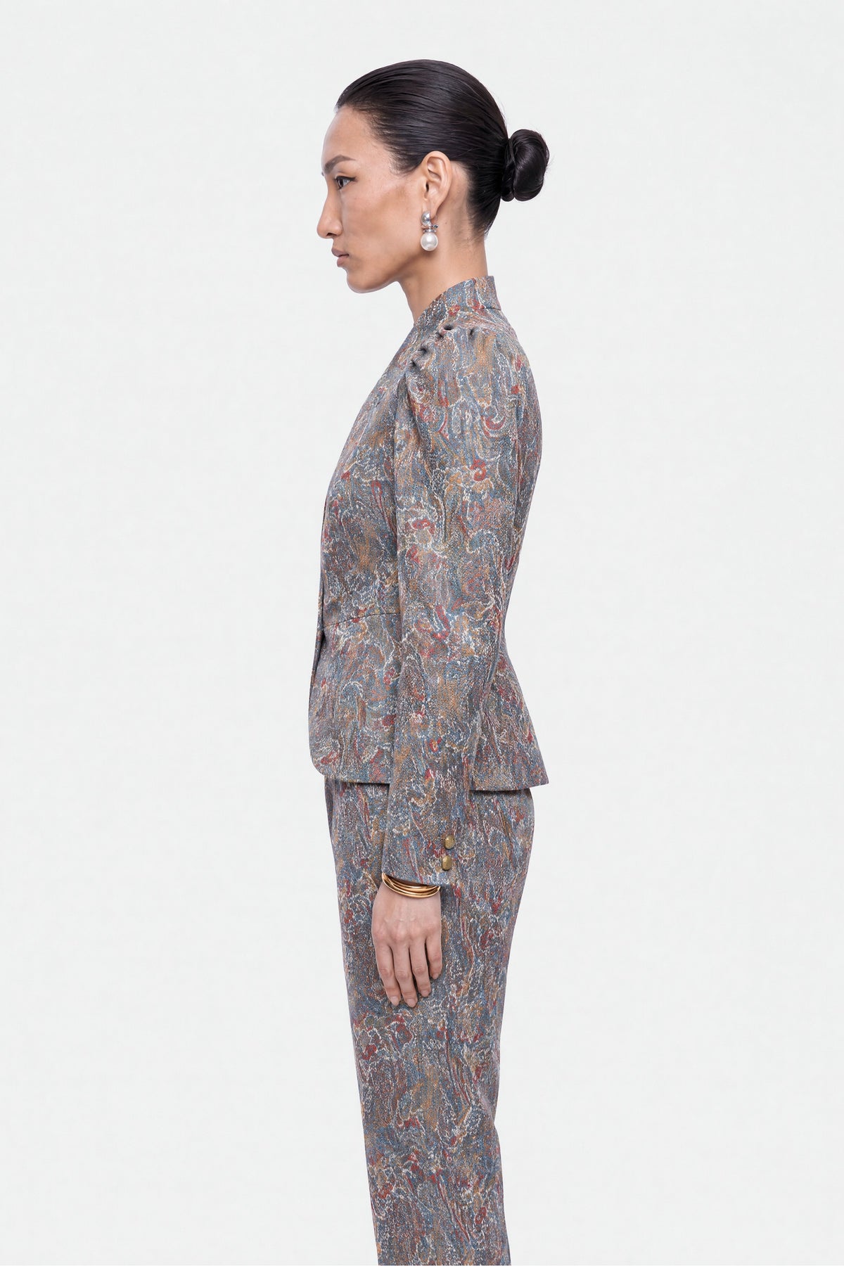 Jacquard Stand Collar Jacket