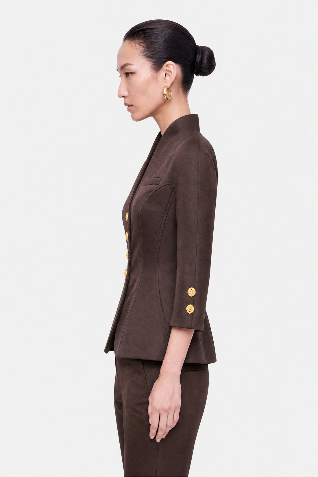 Boned Stand Collar Jacket
