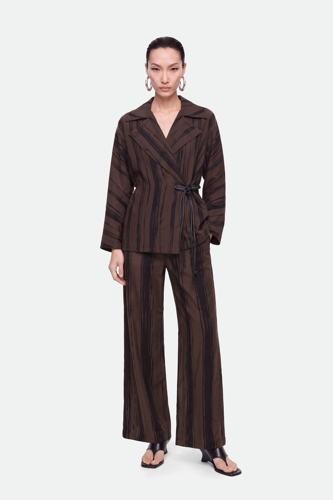 Printed Tie Wrap Jacket