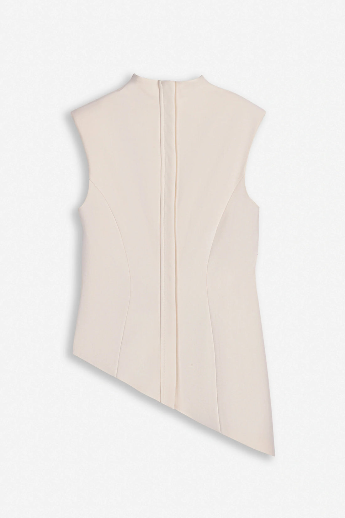 Padded-Shoulder Asymmetric Blouse