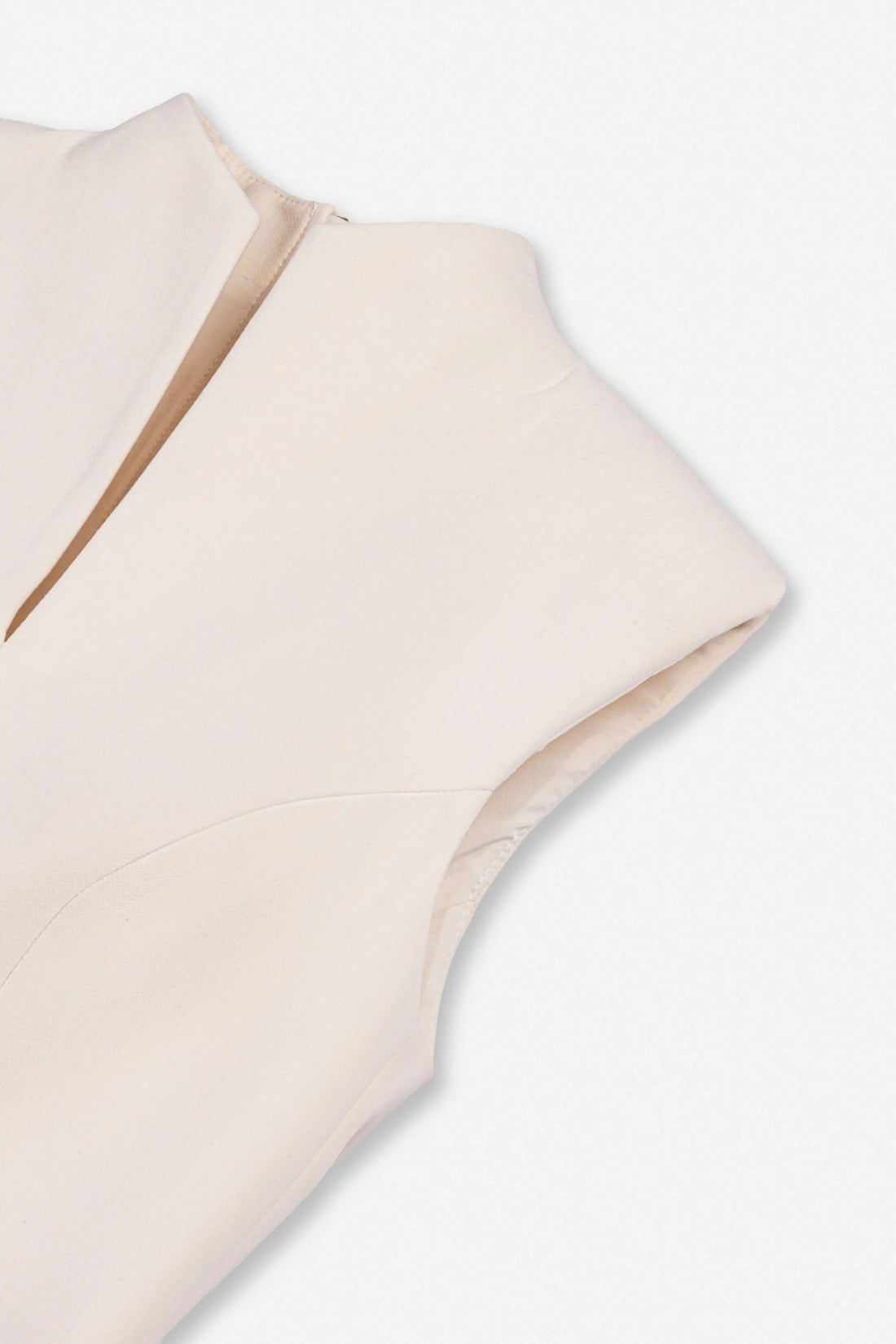 Padded-Shoulder Asymmetric Blouse