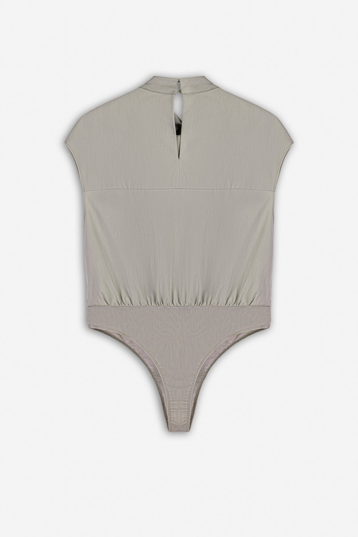 Collar Detail Sleeveless Bodysuit Blouse
