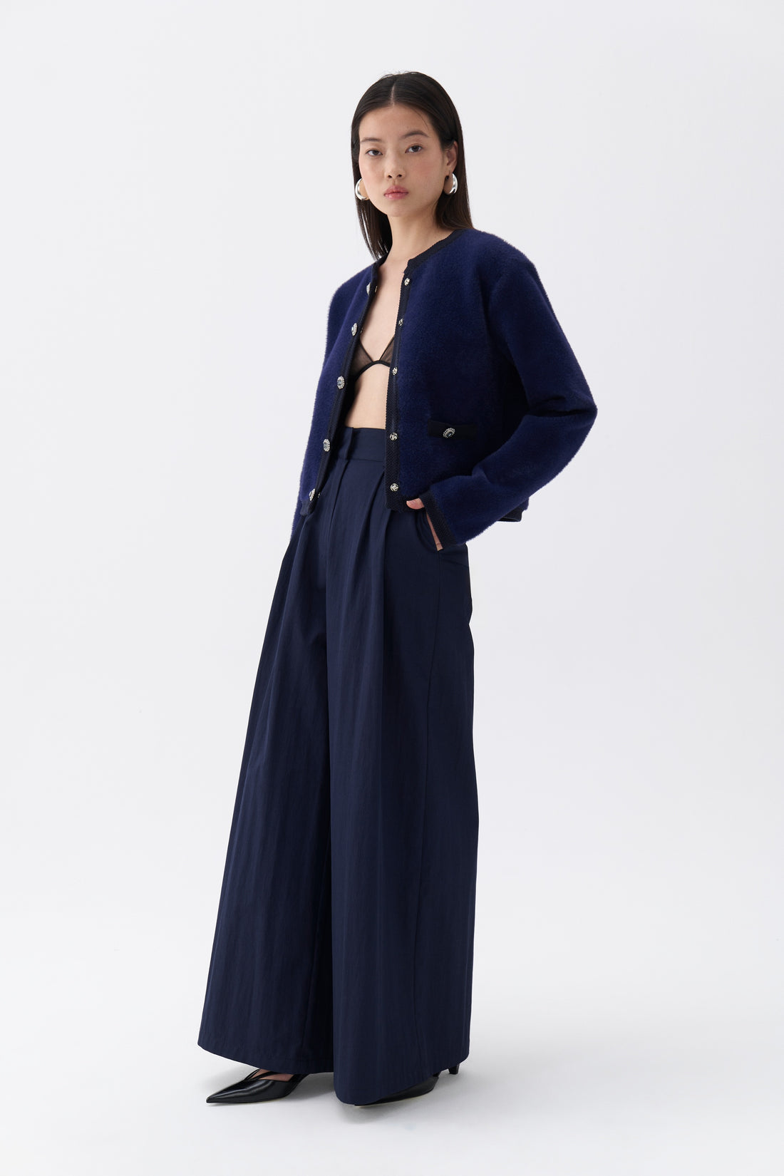 Pleated Wide Leg Pants (Final Sale)