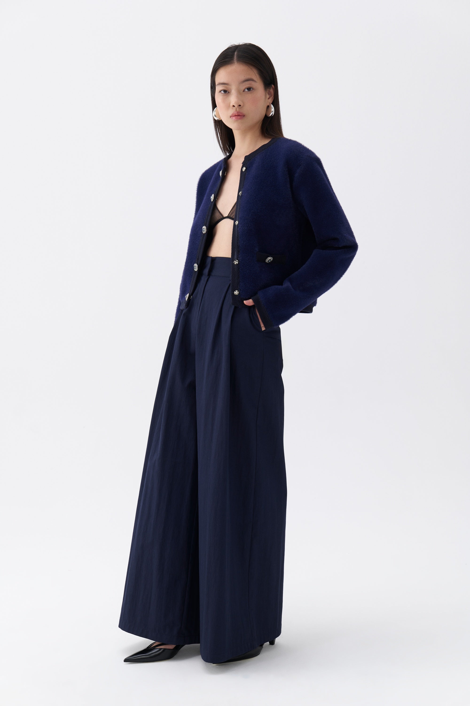 Pleated Wide Leg Pants (Final Sale)