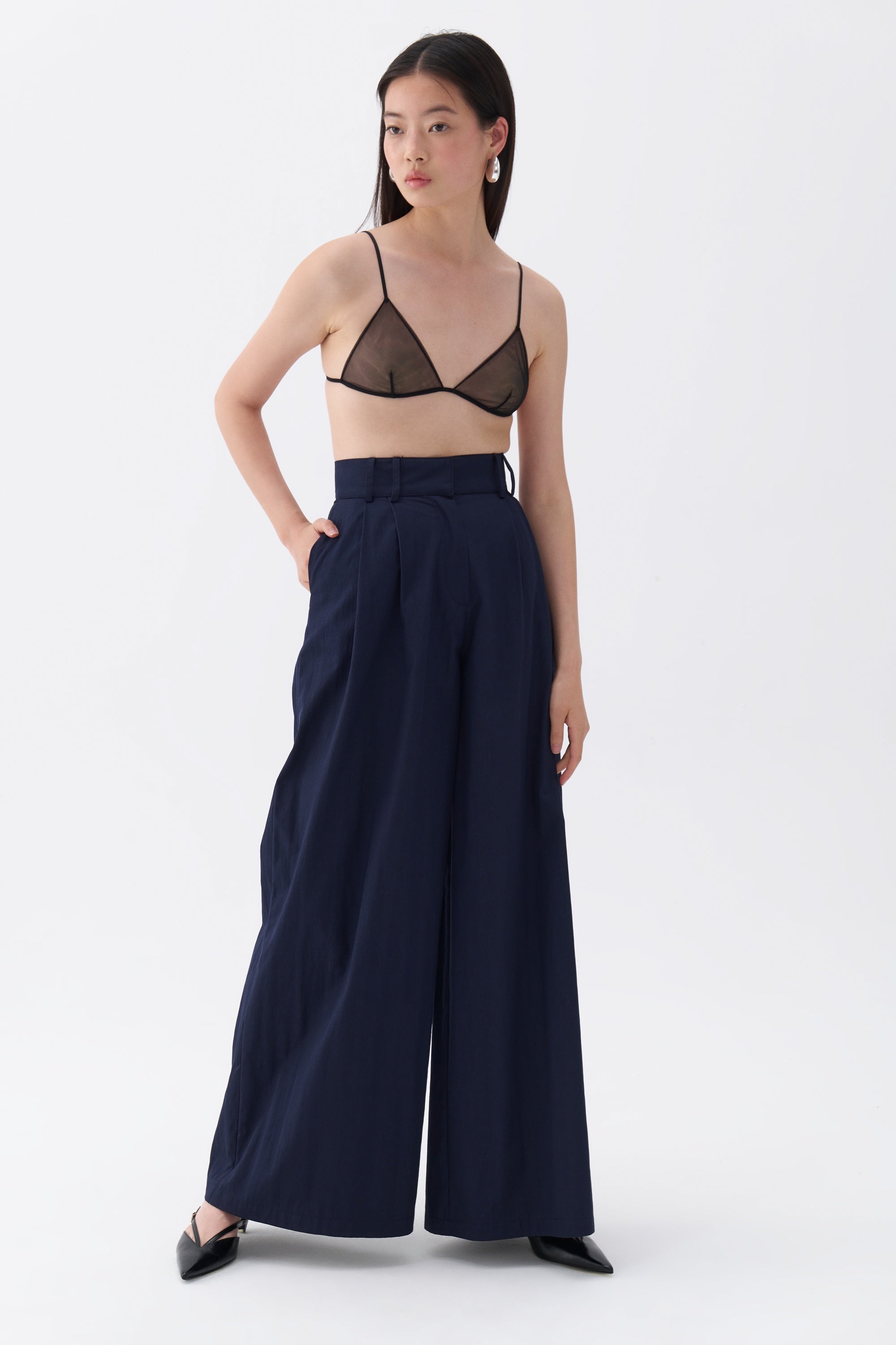 Pleated Wide Leg Pants (Final Sale)