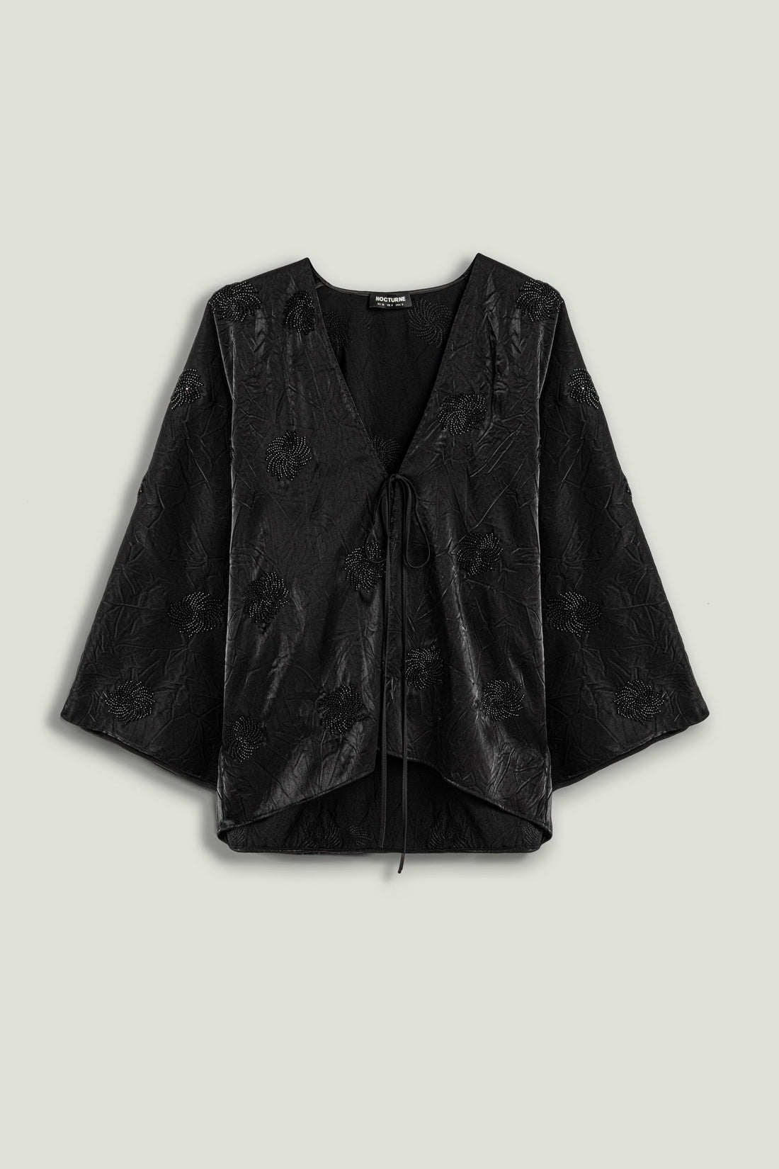 Black Beaded Embroidered Kimono