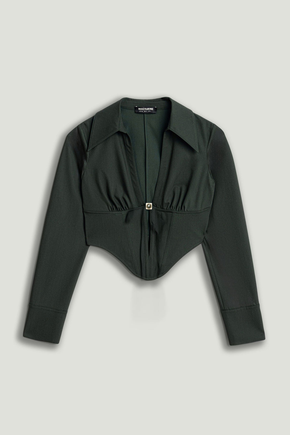 Sculpted Deep-V Corset Blouse