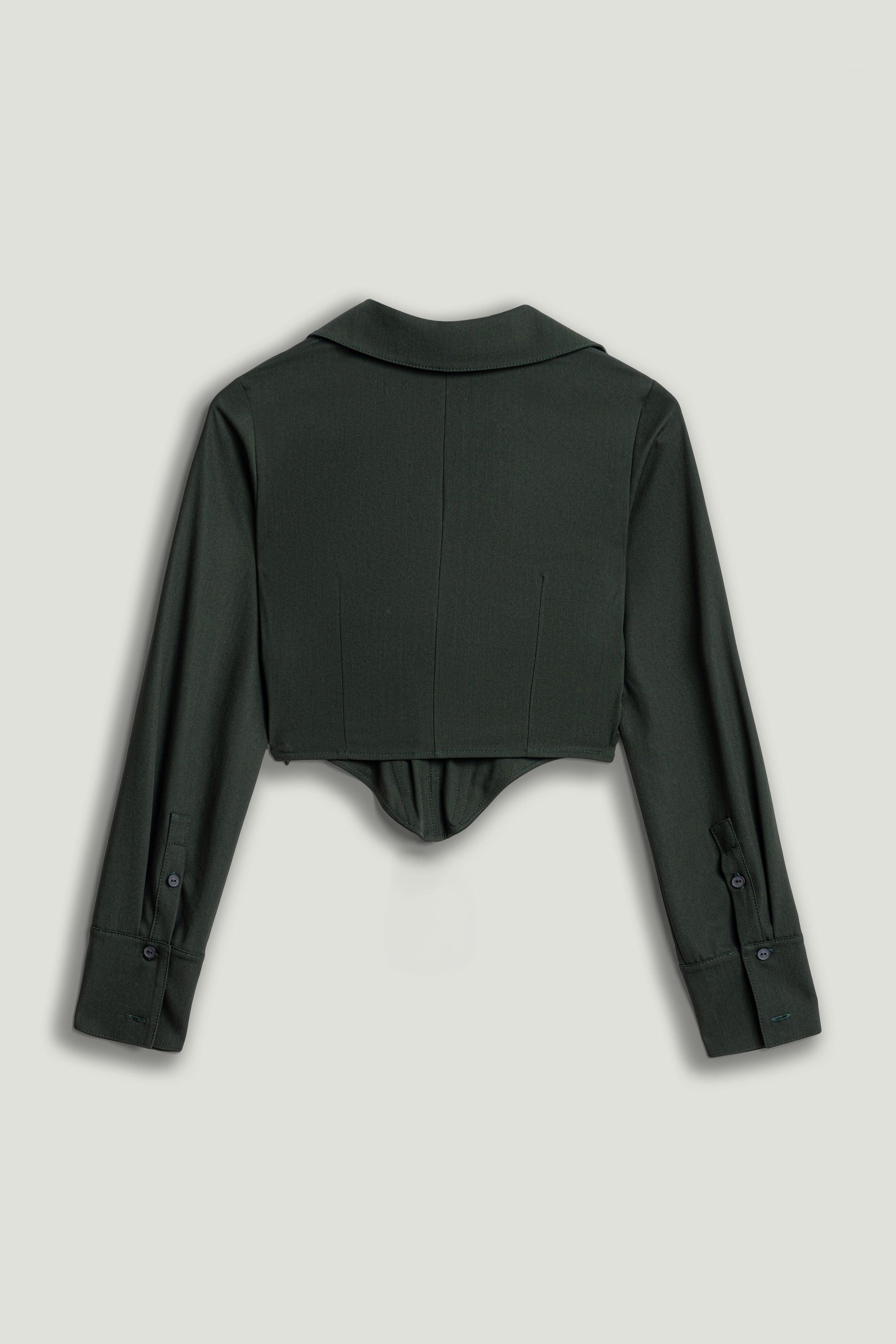 Sculpted Deep-V Corset Blouse