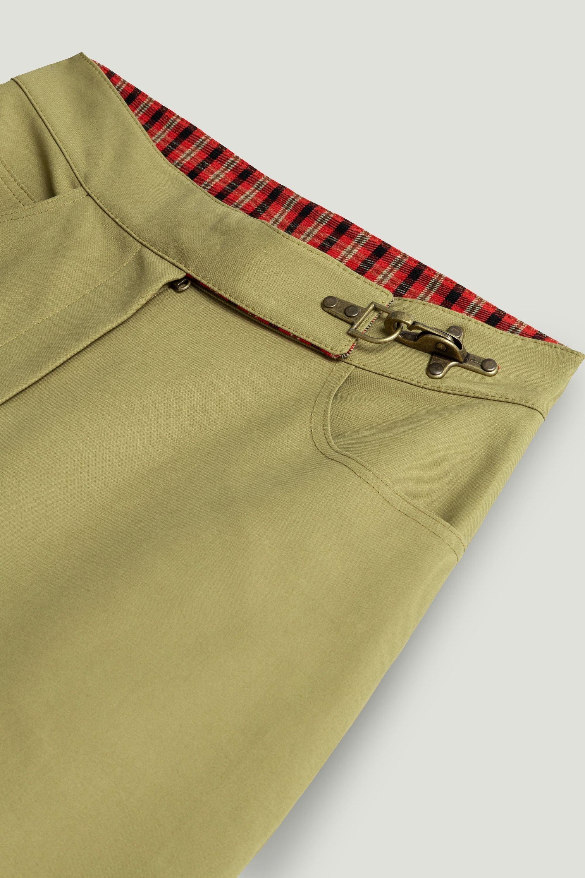 Side-Buckle High-Waist Wide Trousers