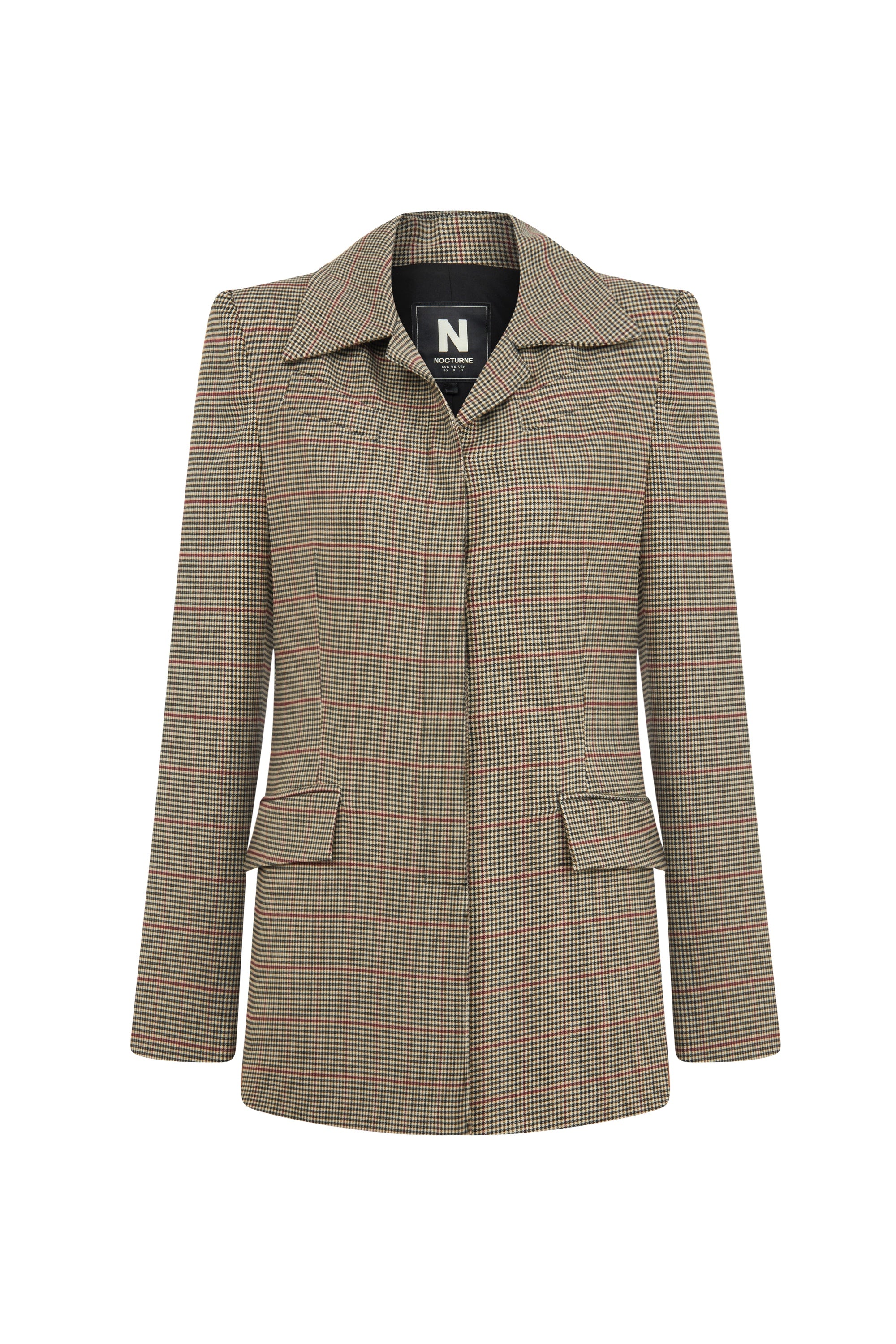 Plaid Padded Shoulder Jacket (Final Sale)