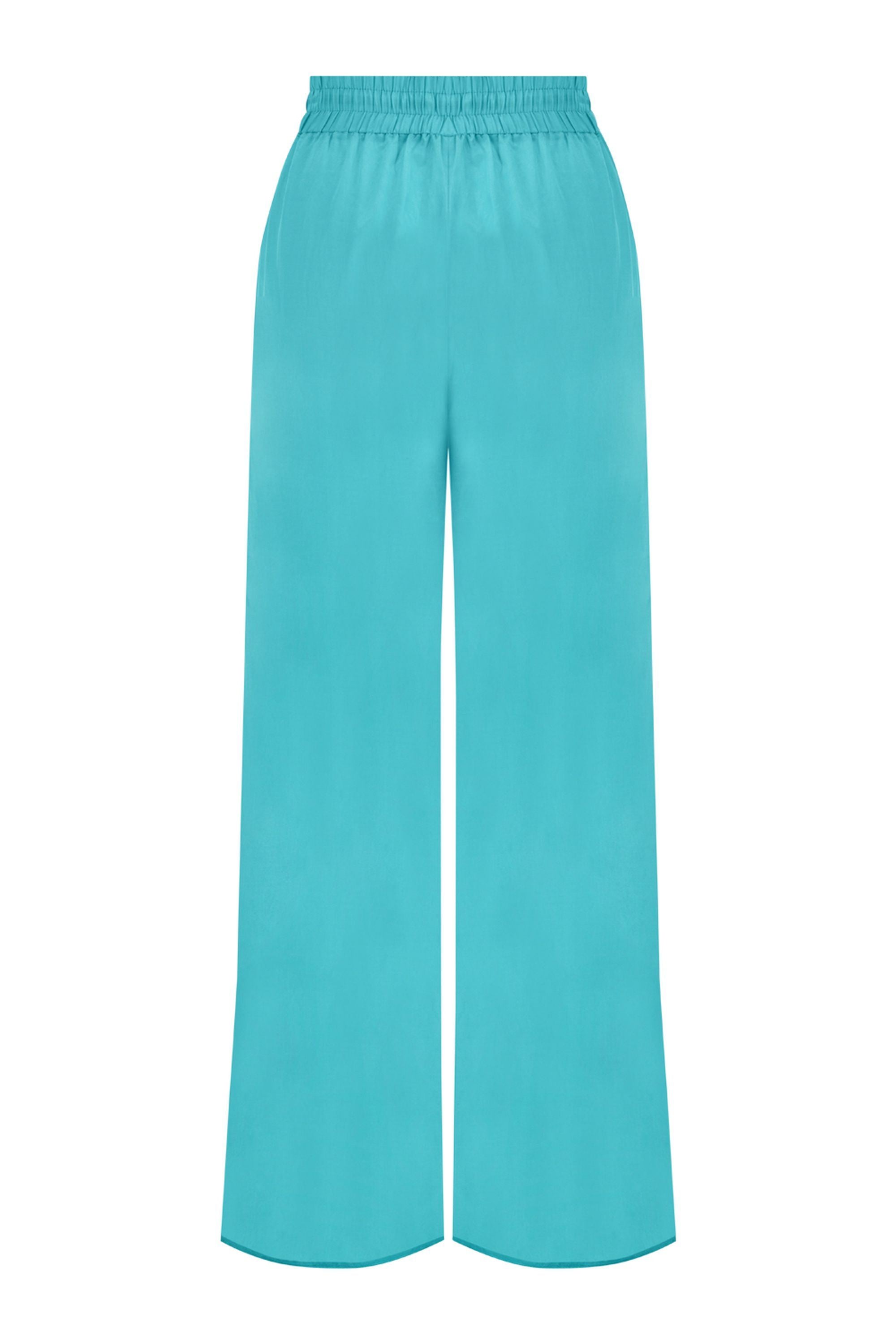 Turqoise Flowy Wide Leg Pants
