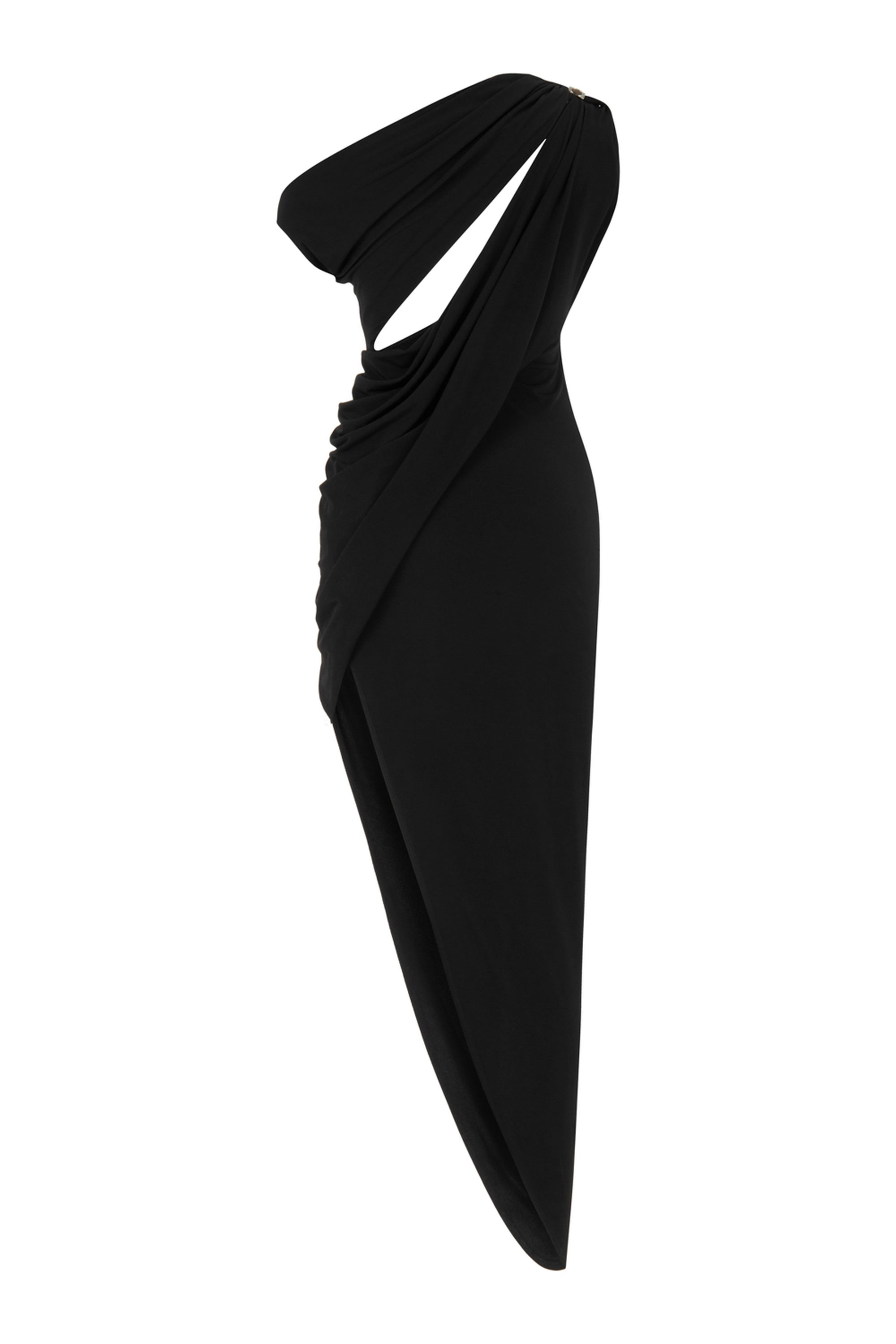 Black Accessory Detailed Midi Dress