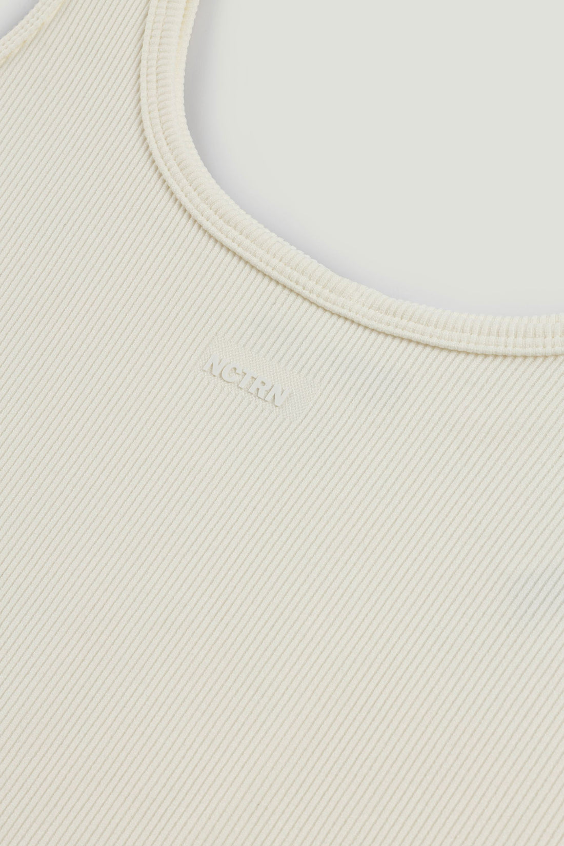 Ecru Printed Sleeveless Crop Top