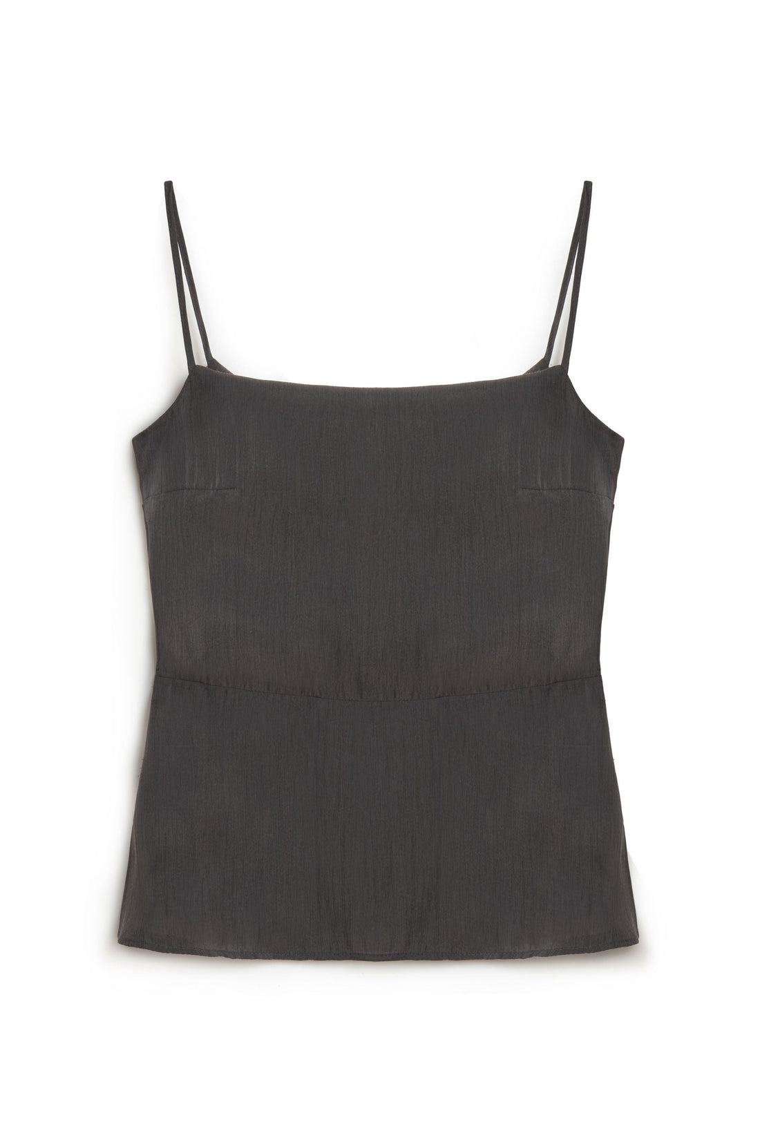 Anthracite Slit Strap Draped Blouse