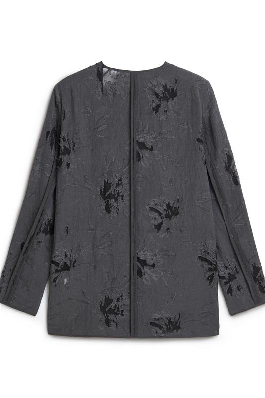 Anthracite V-Neck Jacquard Jacket