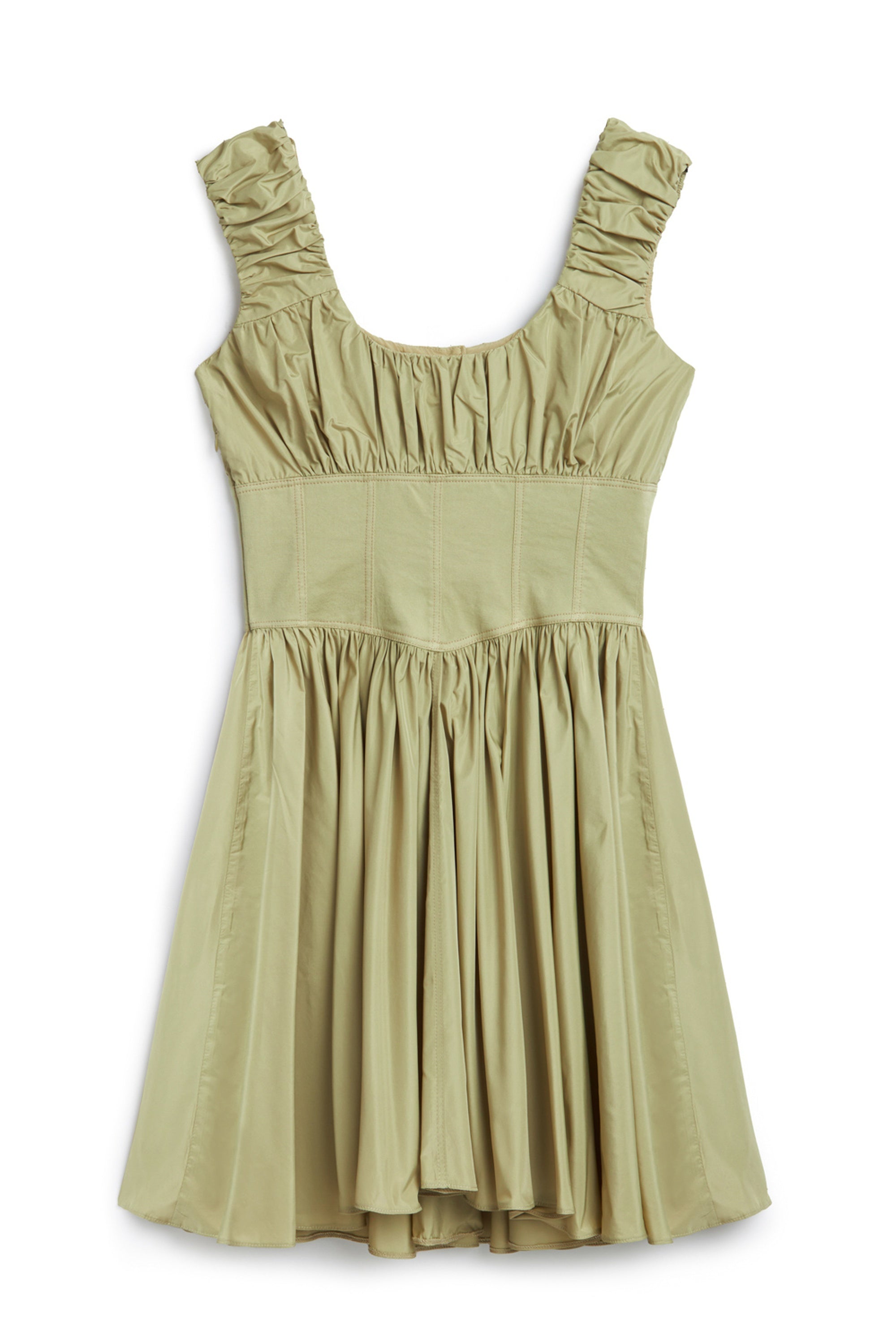 Olive Corset Look Mini Dress