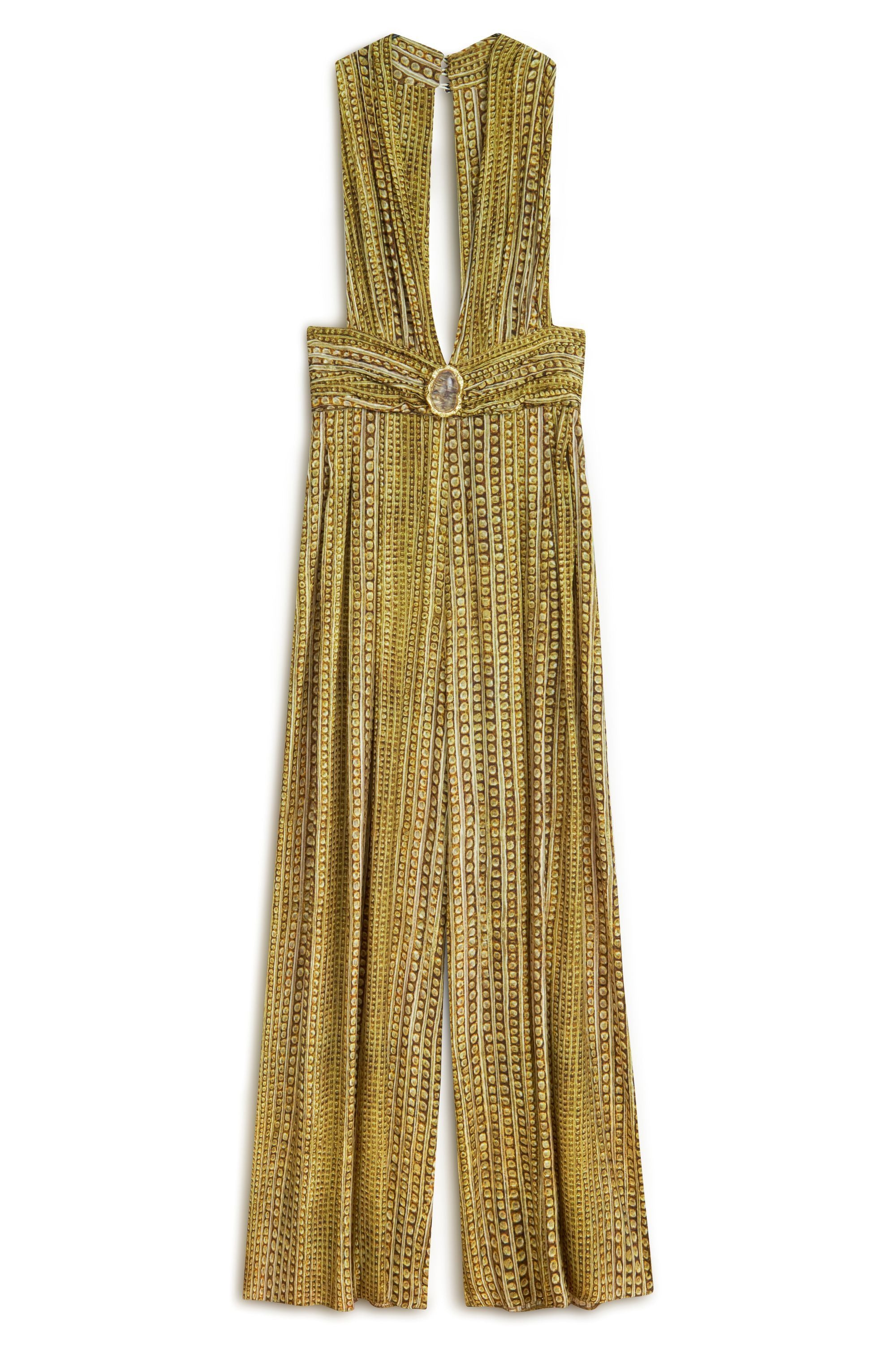 Gold and Stone Accessory Detailed Jumpsuit