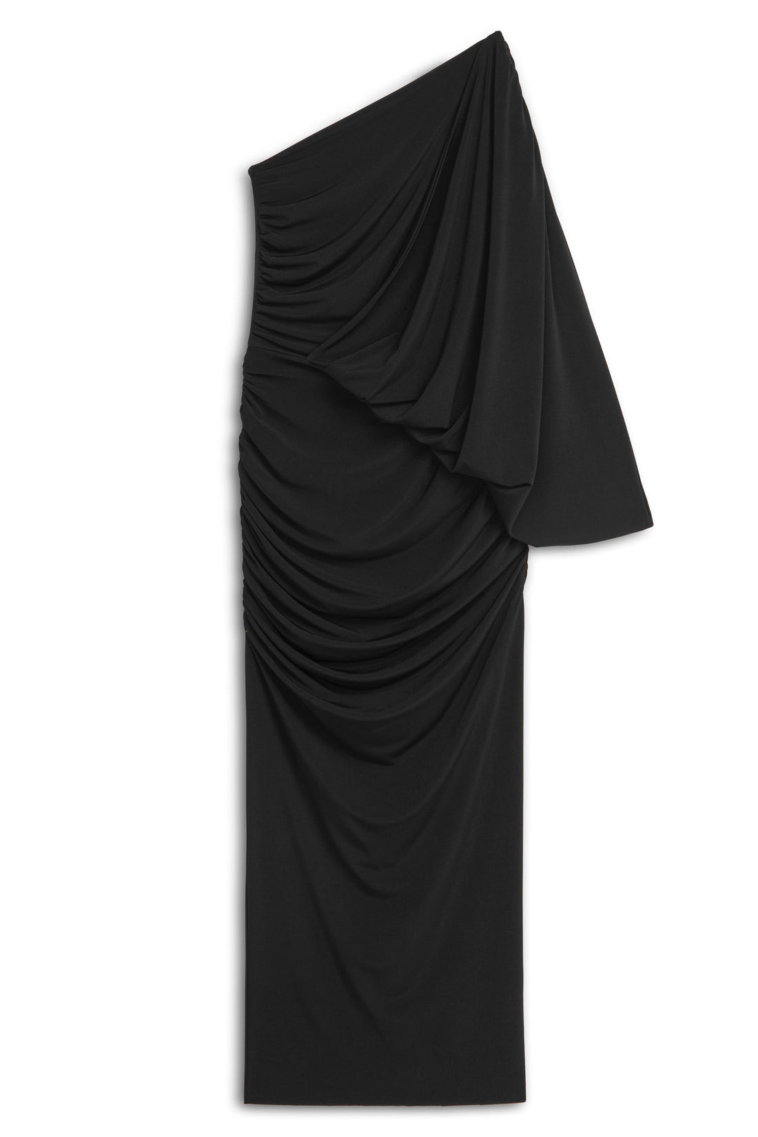 Black Draped Detail Maxi Dress